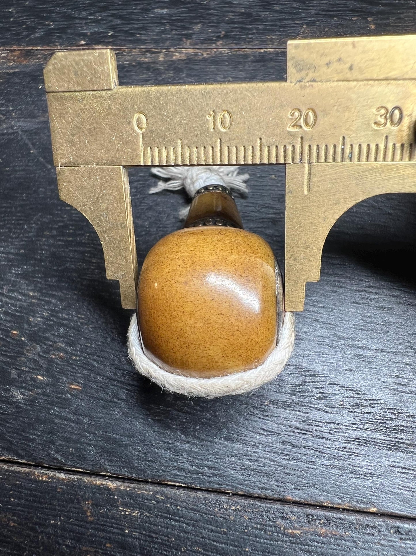 Hand-Carved Yak Bone Guru Bead: Tibetan Mala Component with Tassel
