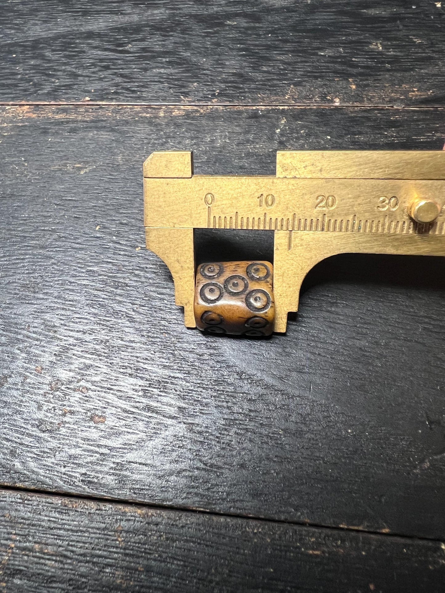 Tibetan Yak Bone Dice Bead: Buddhist Talisman, Vintage Ritual Ornament