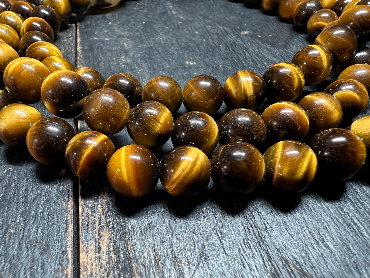 Tiger Eye Crystal Mala Necklace: Tibetan Dzi Agate Prayer Beads