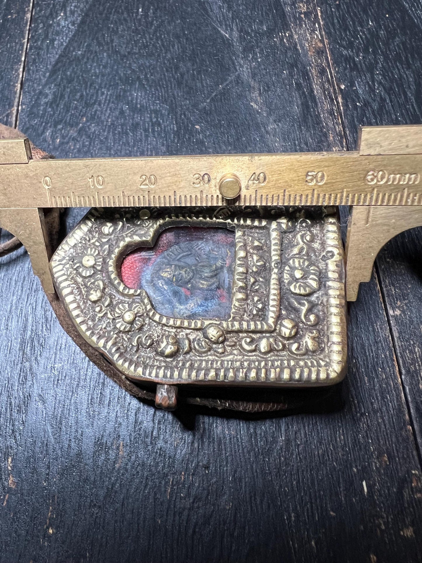 Handmade Tibetan Gau Amulet Pendant: Buddhist Talisman, Leather Strap