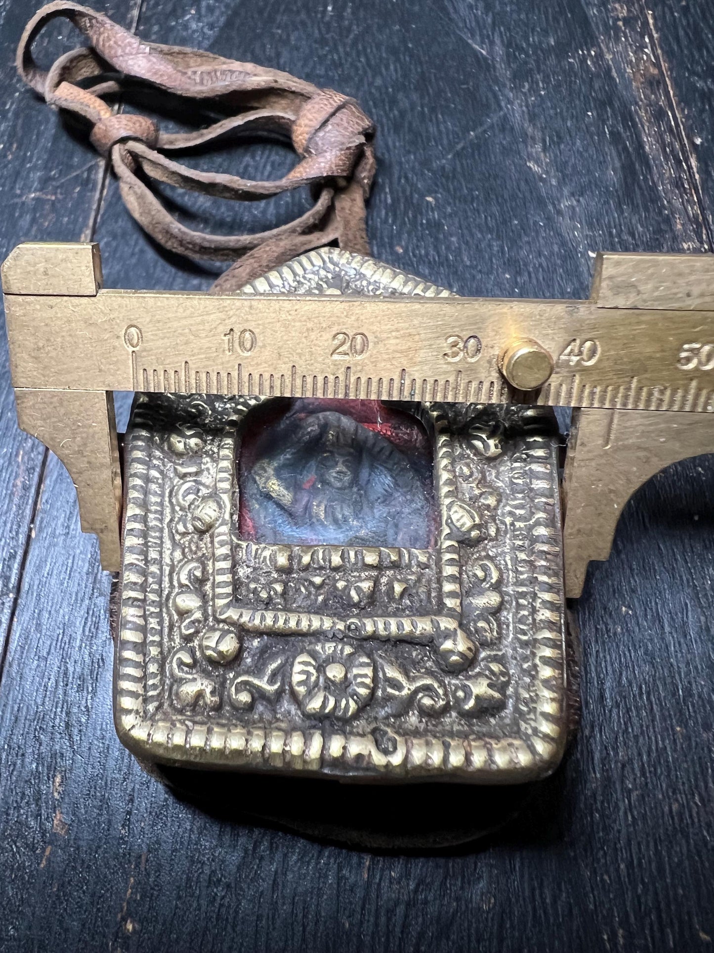 Handmade Tibetan Gau Amulet Pendant: Buddhist Talisman, Leather Strap