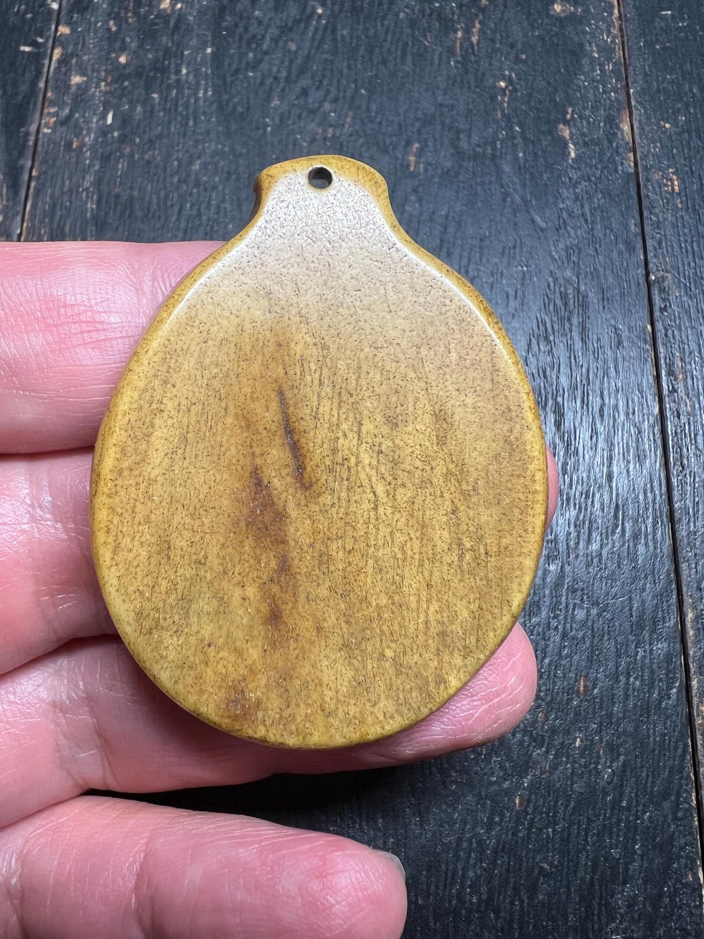 Hand-Carved Yak Bone Bagua Pendant: Tibetan Protection Talisman