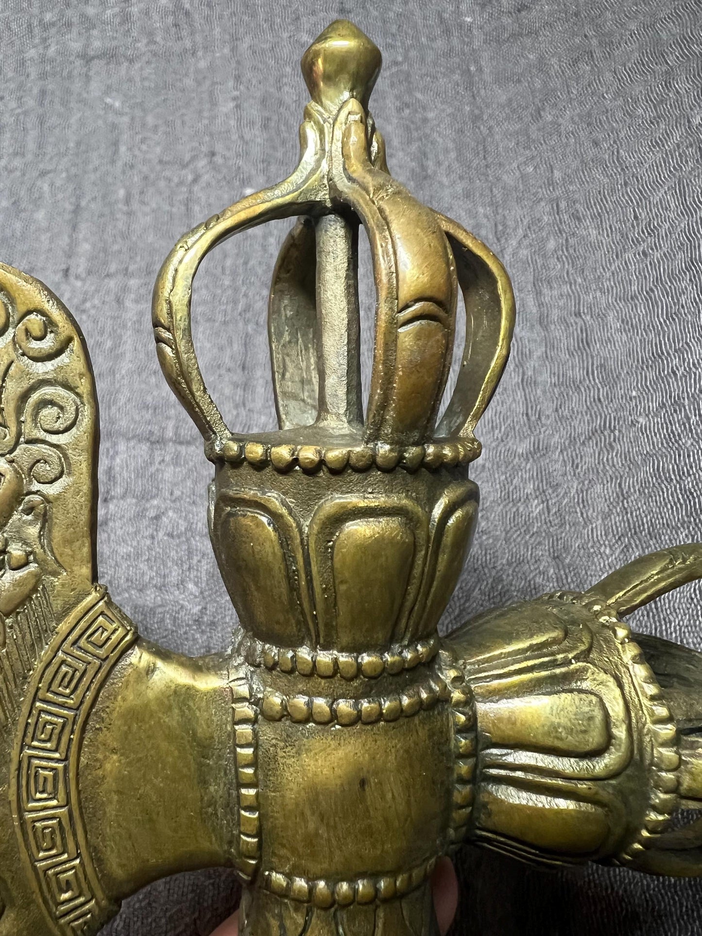 Tibetan Brass Dragon Phurpa Dagger: Buddhist Ritual Axe, Feng Shui Talisman