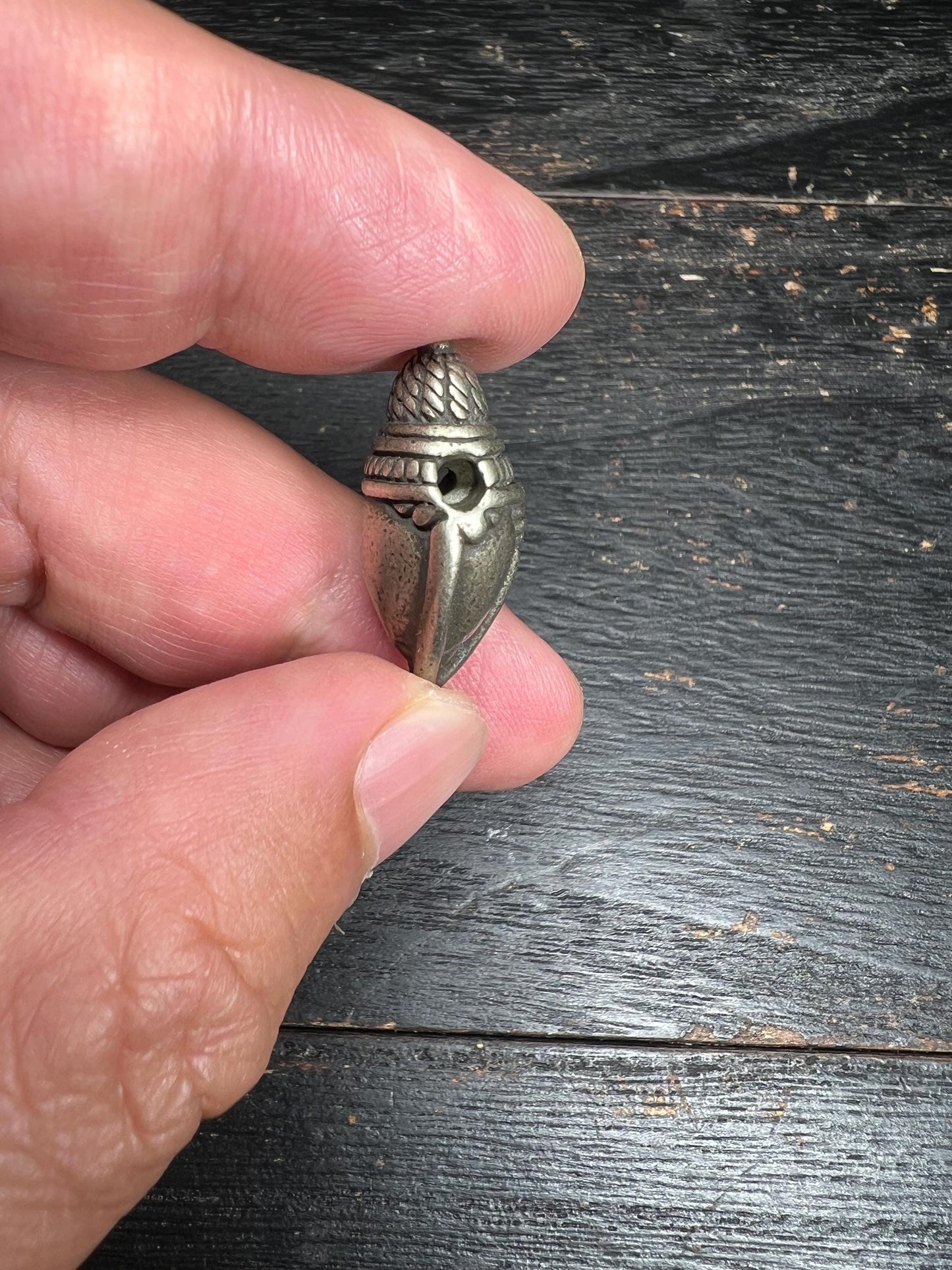 Handcrafted Tibetan Niang La Tsa Tsa Pendant | Vintage Brass Buddhist Amulet from Nepal