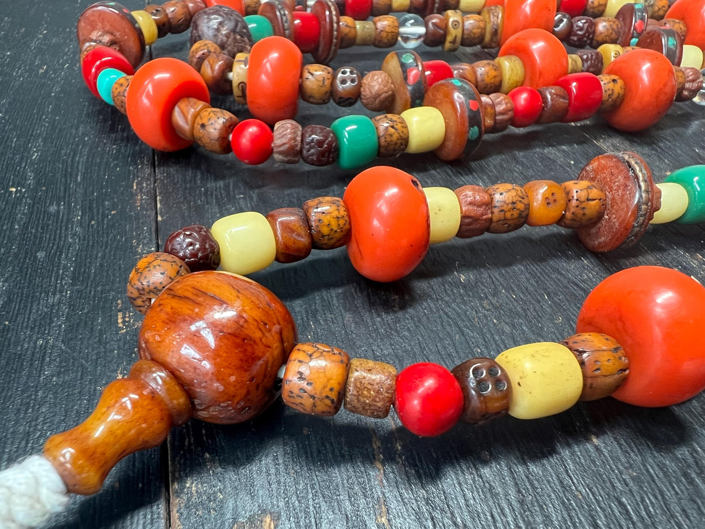 Handmade Tibetan Prayer Beads | Bodhi Seeds, Yak Bone & Tibetan Resin | Spiritual Meditation Mala Necklace | Unique Boho Jewelry