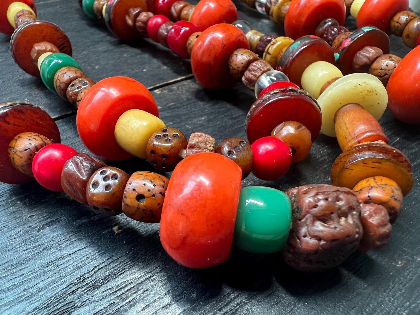 Handmade Tibetan Prayer Beads | Bodhi Seeds, Yak Bone & Tibetan Resin | Spiritual Meditation Mala Necklace | Unique Boho Jewelry