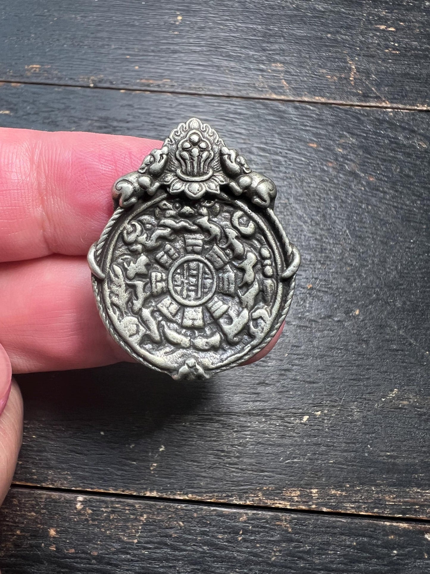 Tibetan Feng Shui Bagua Amulet: Brass or Silver Protective Talisman