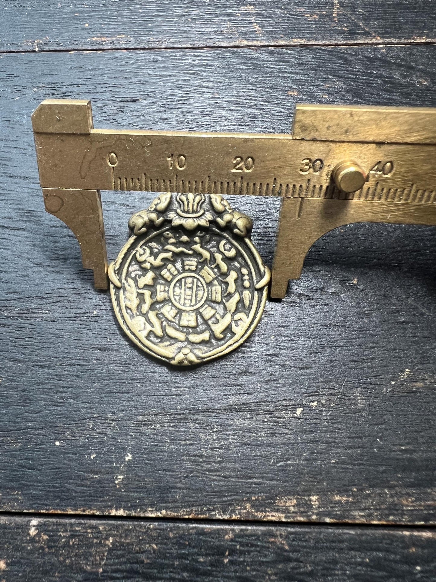 Tibetan Feng Shui Bagua Amulet: Brass or Silver Protective Talisman