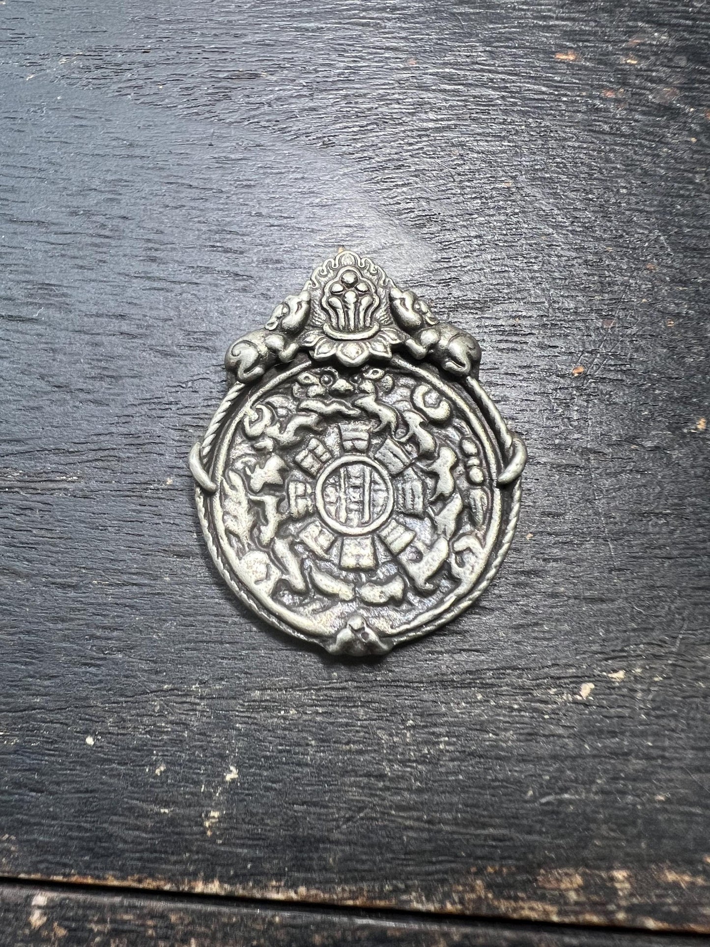 Tibetan Feng Shui Bagua Amulet: Brass or Silver Protective Talisman