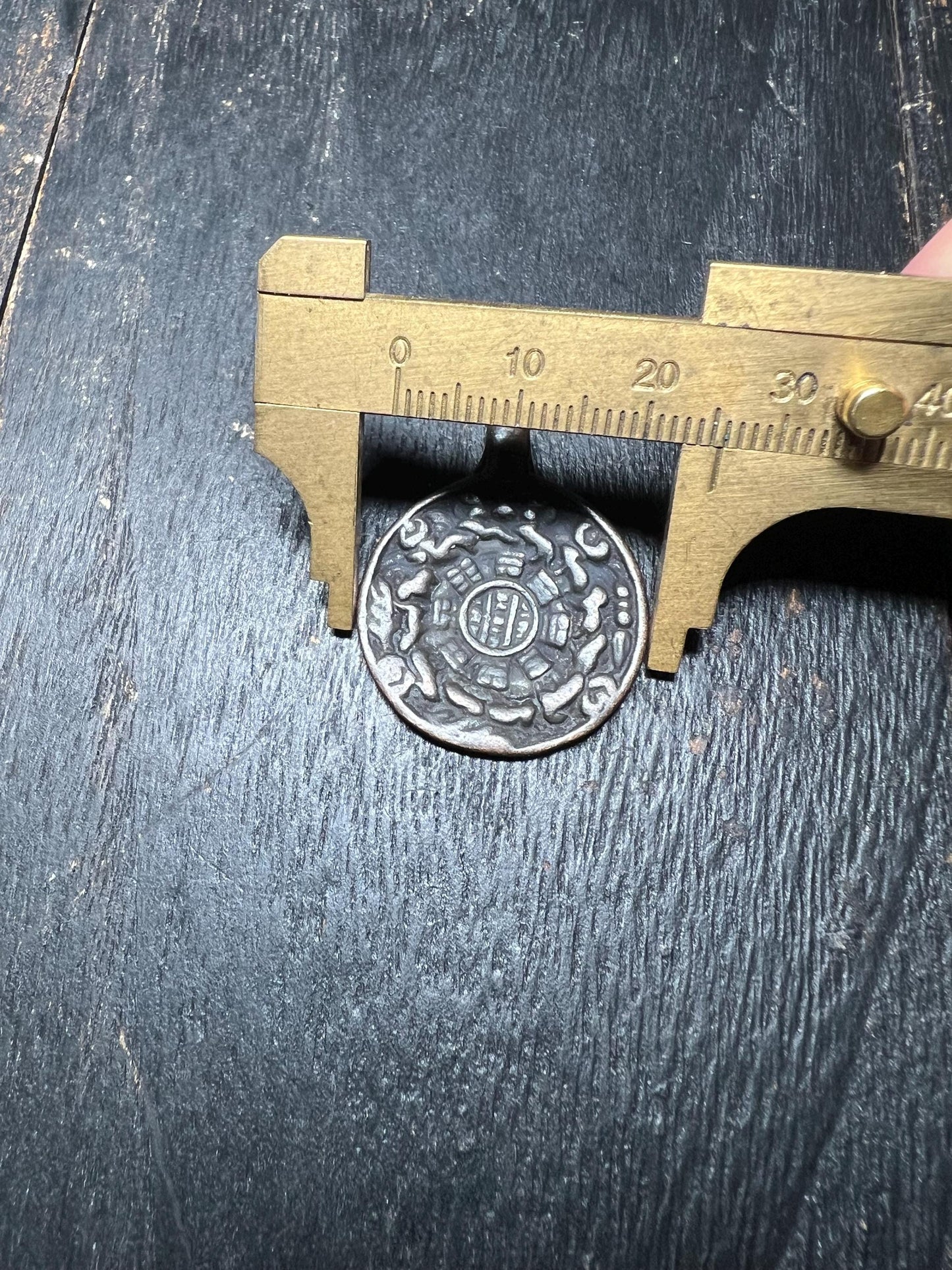 Brass Nine Palace Bagua Talisman Pendant – Traditional Feng Shui Amulet