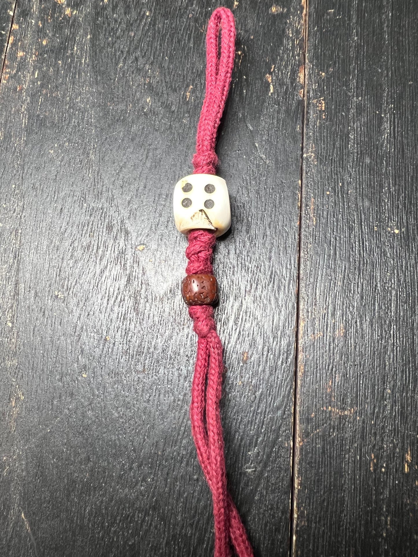Tibetan Conch Shell Dice Amulet: Carved Face Bead, Bodhi Seed Talisman