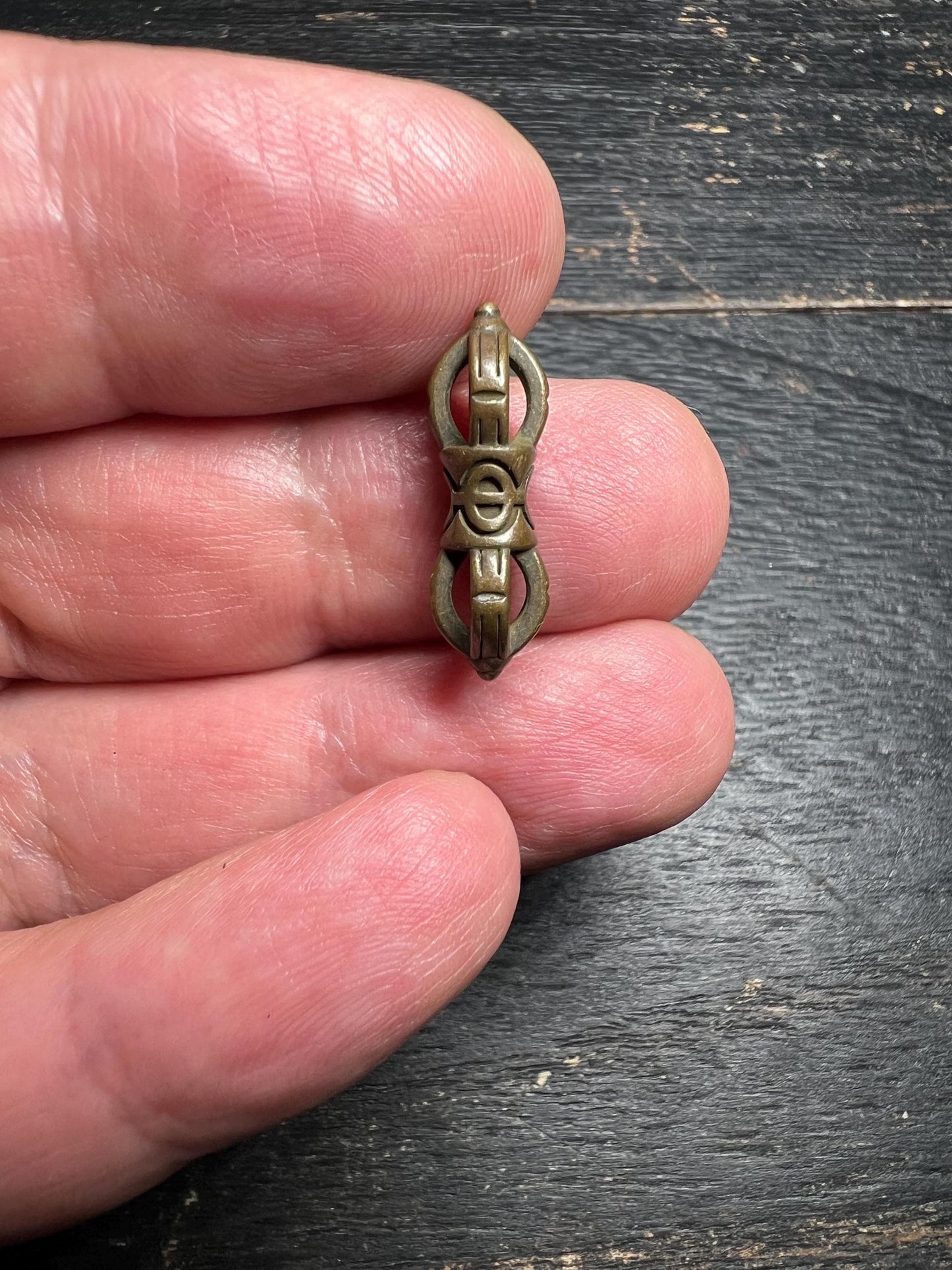 Mini Brass Vajra Spacer Bead • Tibetan Dorje Bead for Mala Bracelet or Buddhist Jewelry
