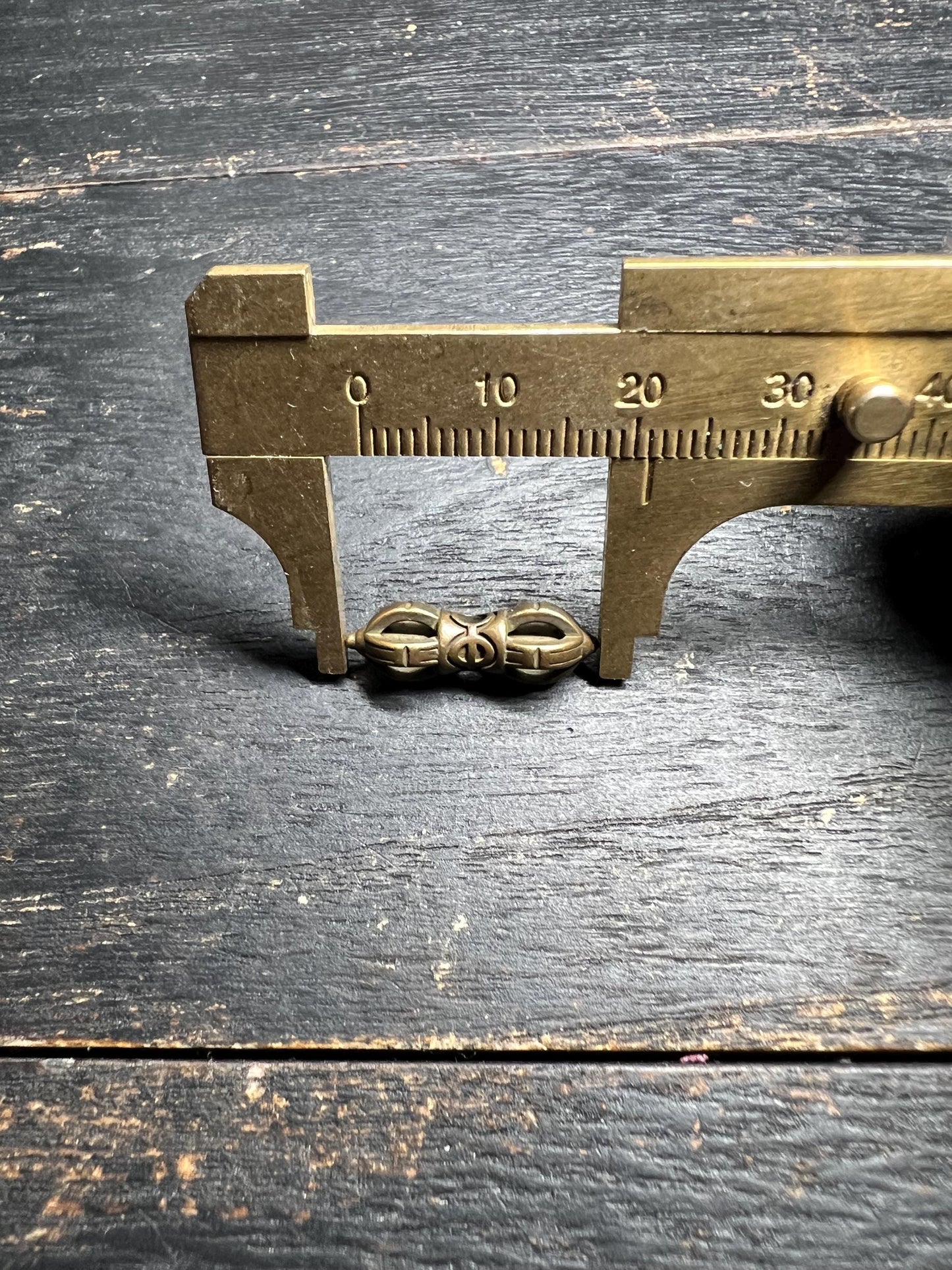 Mini Brass Vajra Spacer Bead • Tibetan Dorje Bead for Mala Bracelet or Buddhist Jewelry