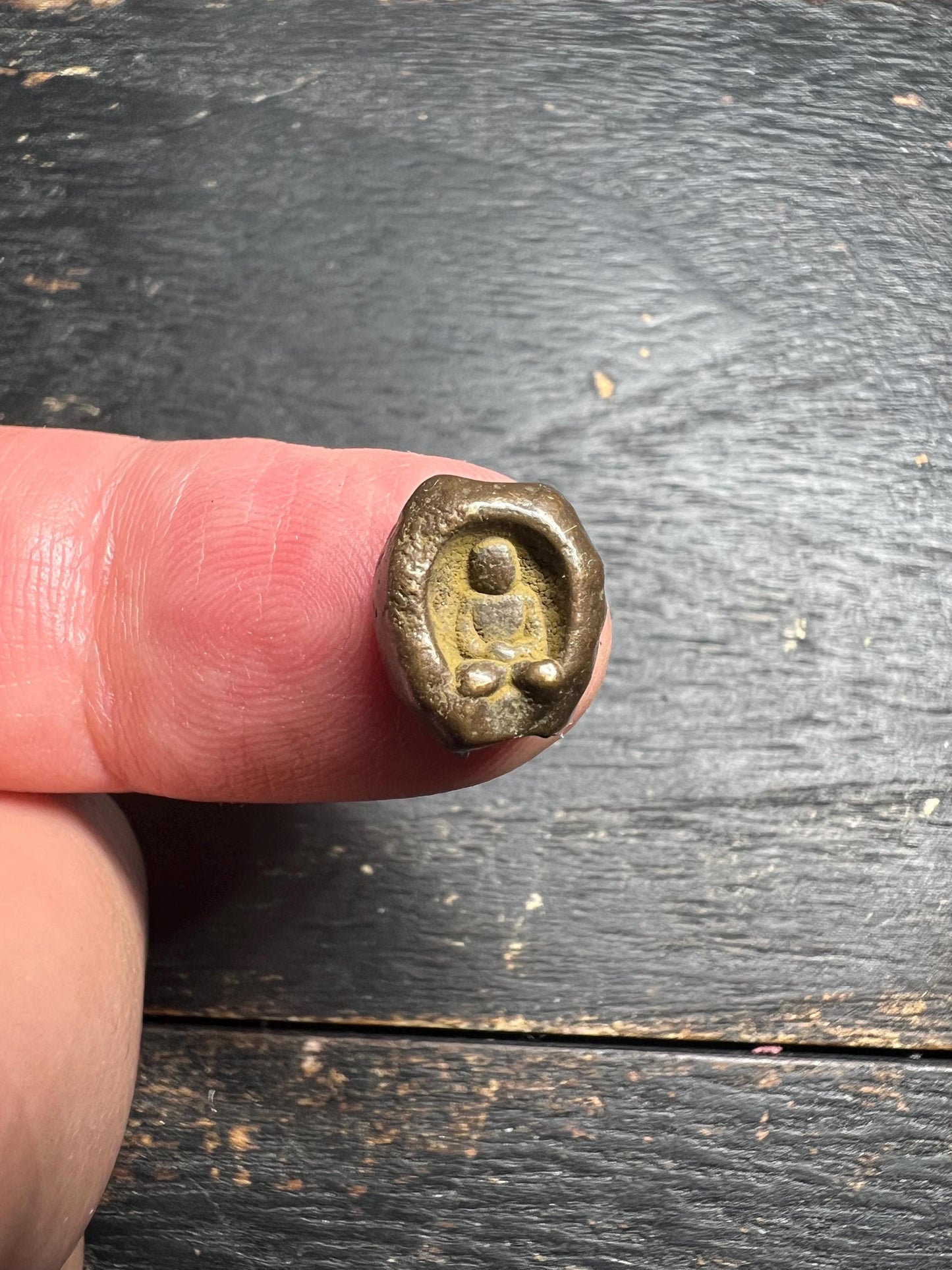 Brass Buddha Spacer Bead: Mini Amulet for Mala Bracelet