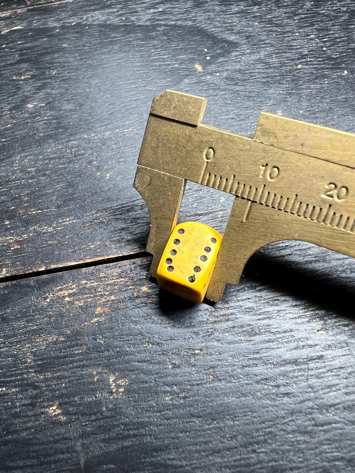 Tibetan Yellow Glass Dice – Palden Lhamo Amulet Bead for Mala, Prayer Bead Spacer