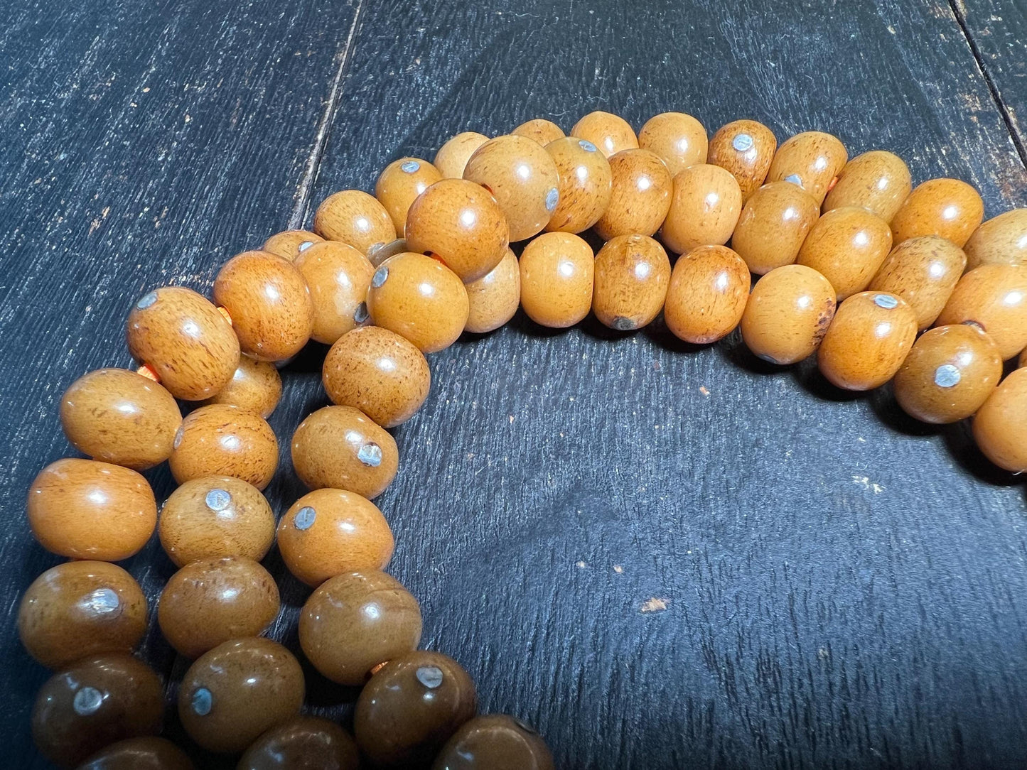 Vintage Yak Bone Mala: 108-Bead Tibetan Buddhist Rosary