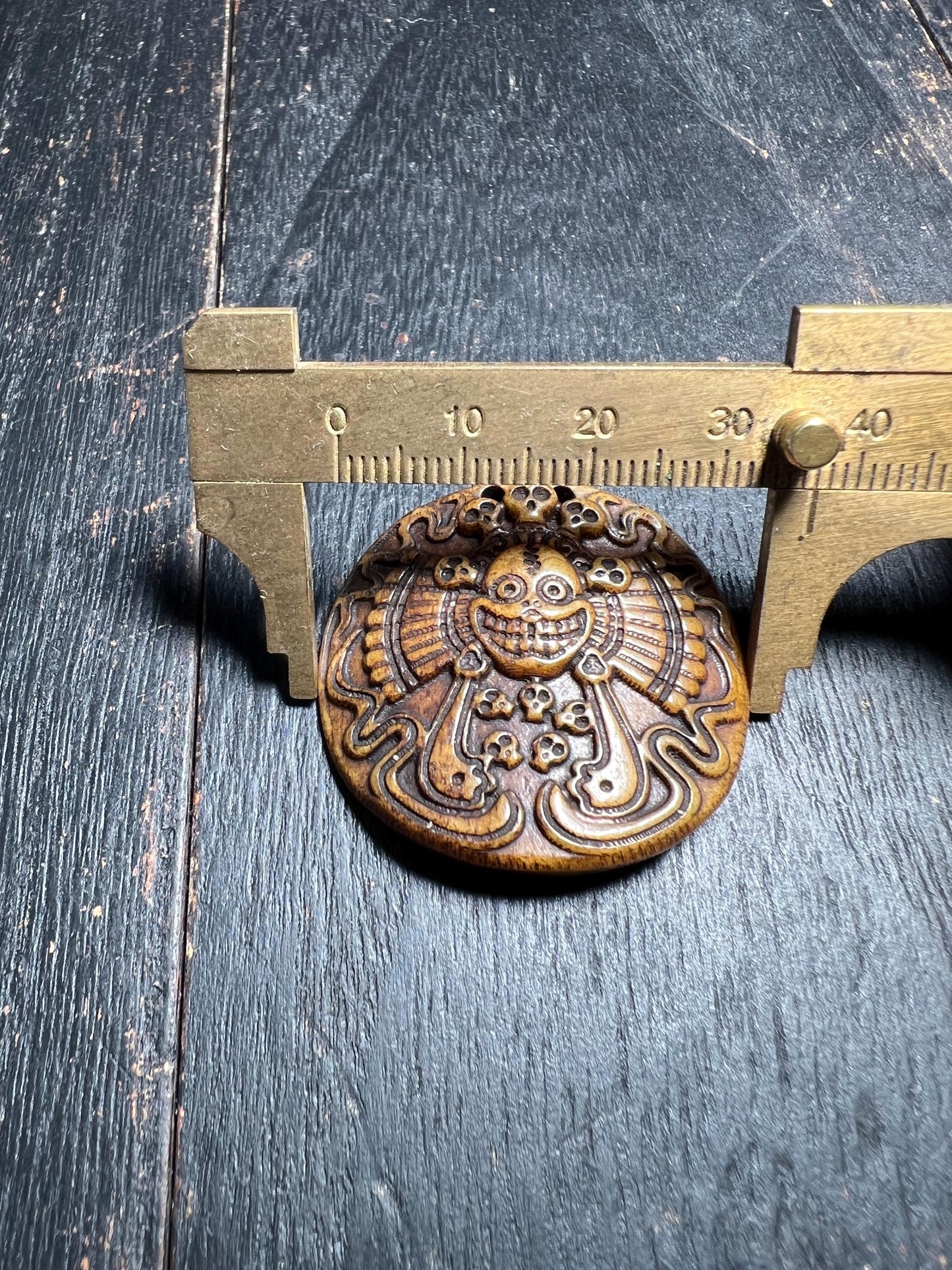 Hand-Carved Yak Bone Amulet | Tibetan Protection Talisman Pendant | Nepalese Buddhist Skull Totem Jewelry