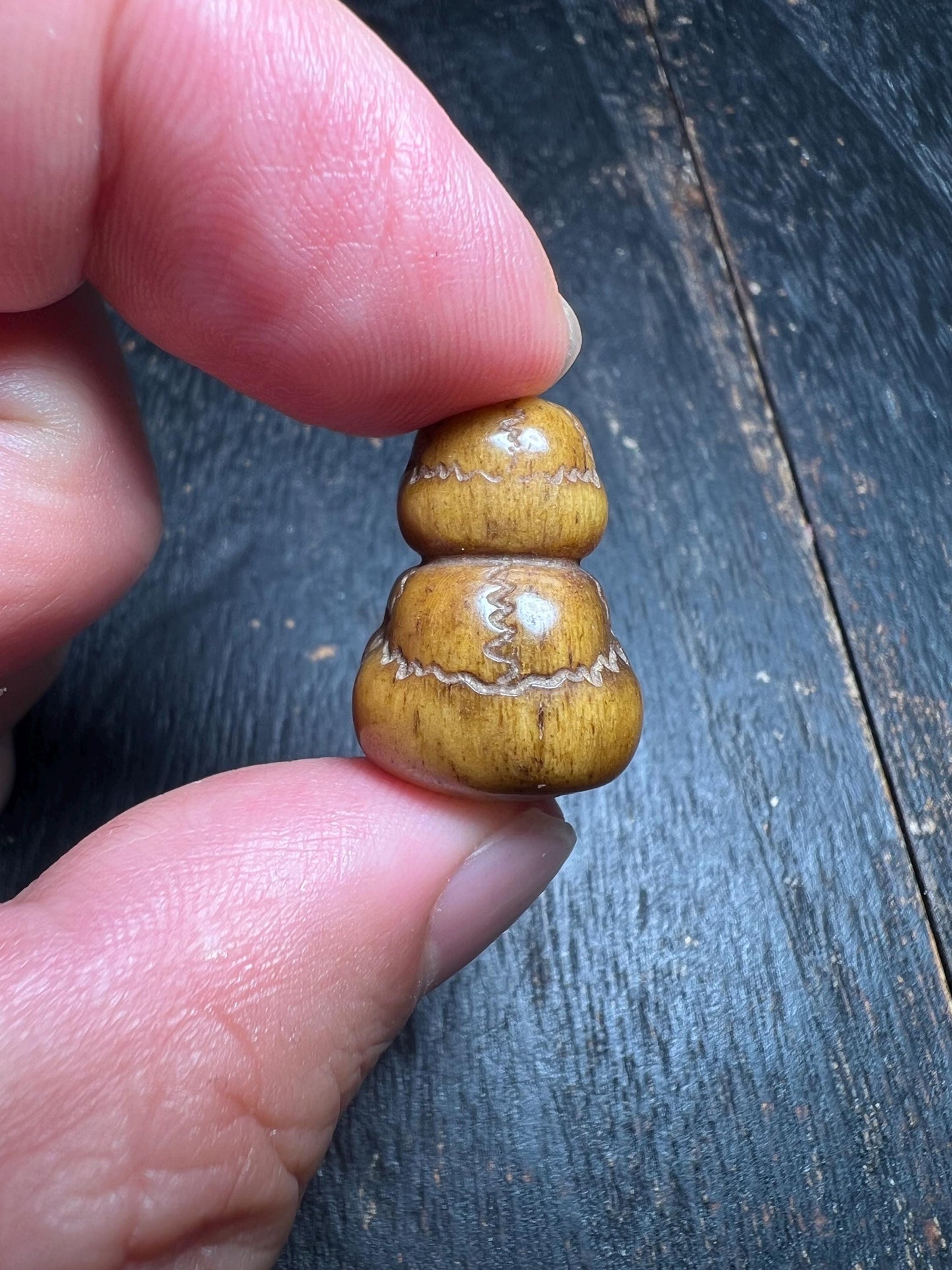Hand-Carved Yak Bone Skull Guru Bead | Tibetan 3-Way Connector for Mala Necklace | Buddhist Prayer Bead Spacer