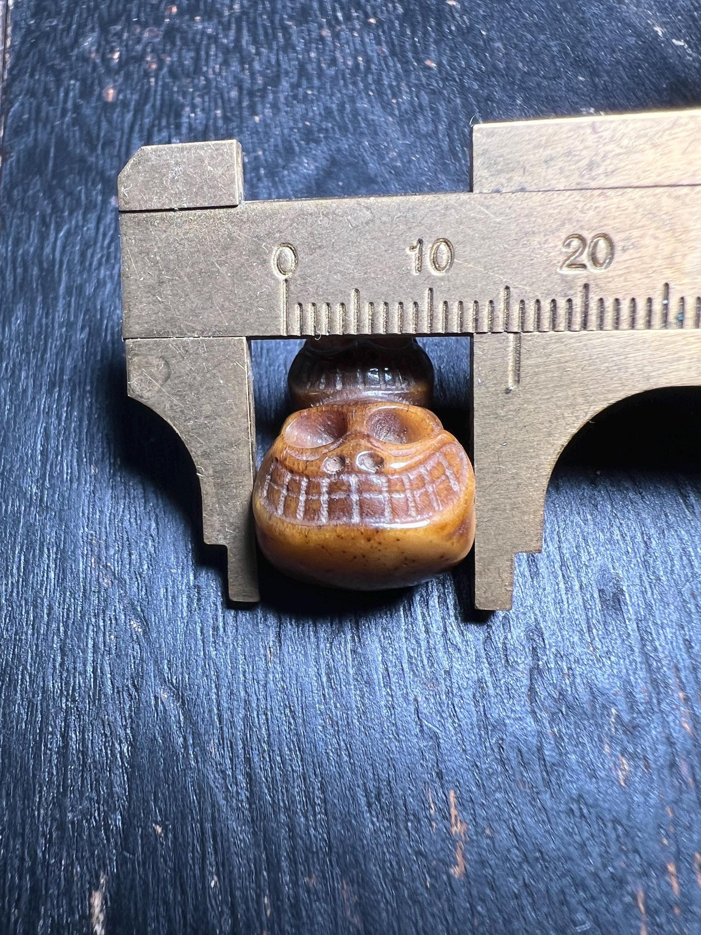 Hand-Carved Yak Bone Skull Guru Bead | Tibetan 3-Way Connector for Mala Necklace | Buddhist Prayer Bead Spacer