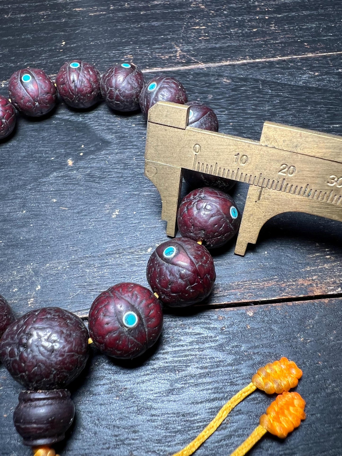 Rare Tibetan Phoenix Eye Bodhi Seed Mala | Hand-Carved Buddhist Prayer Beads