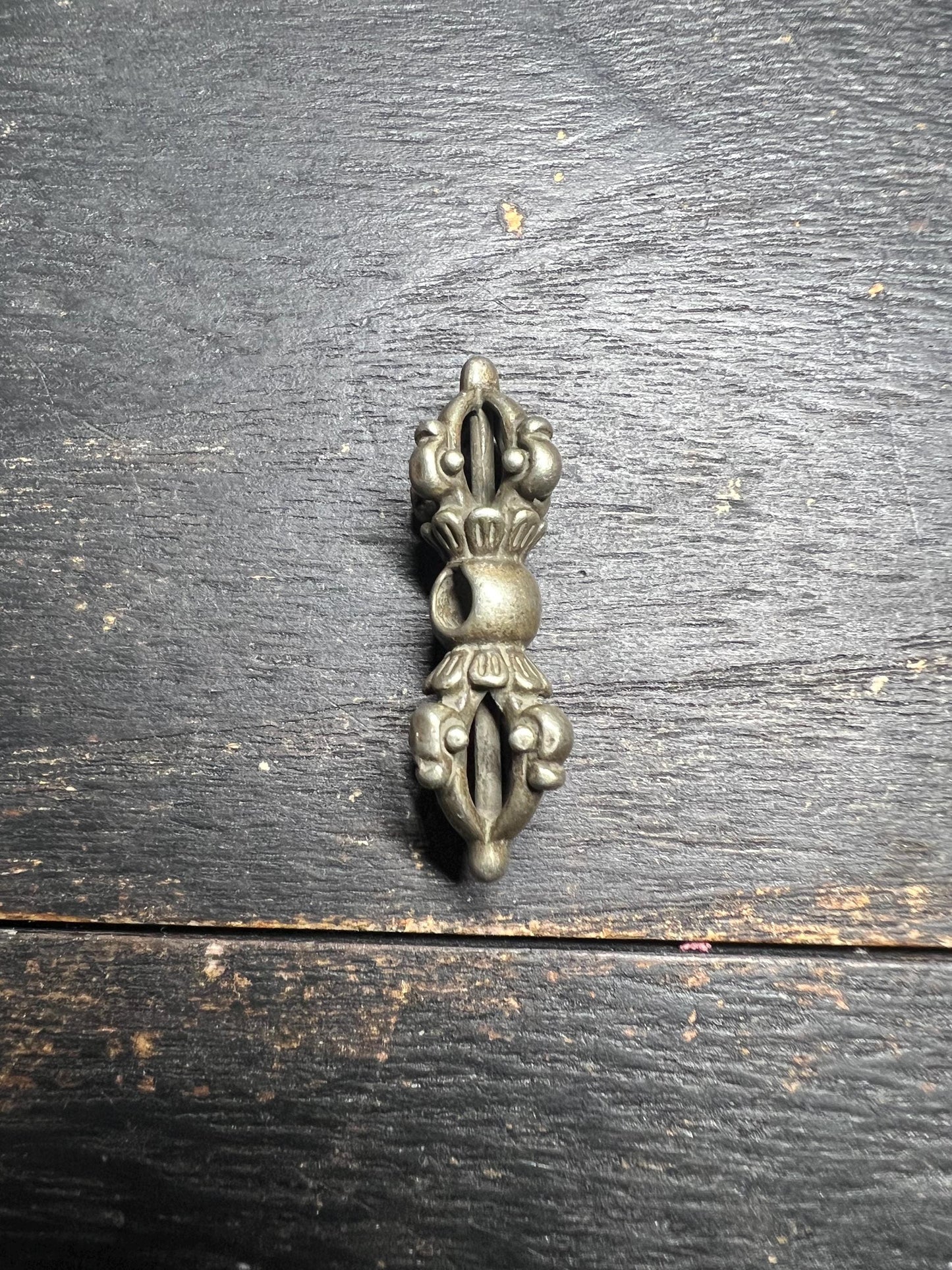 Handmade Vintage White Brass Four-Pronged Vajra Dorje | Tibetan Buddhism Ritual Tool | Himalayan Spiritual Art