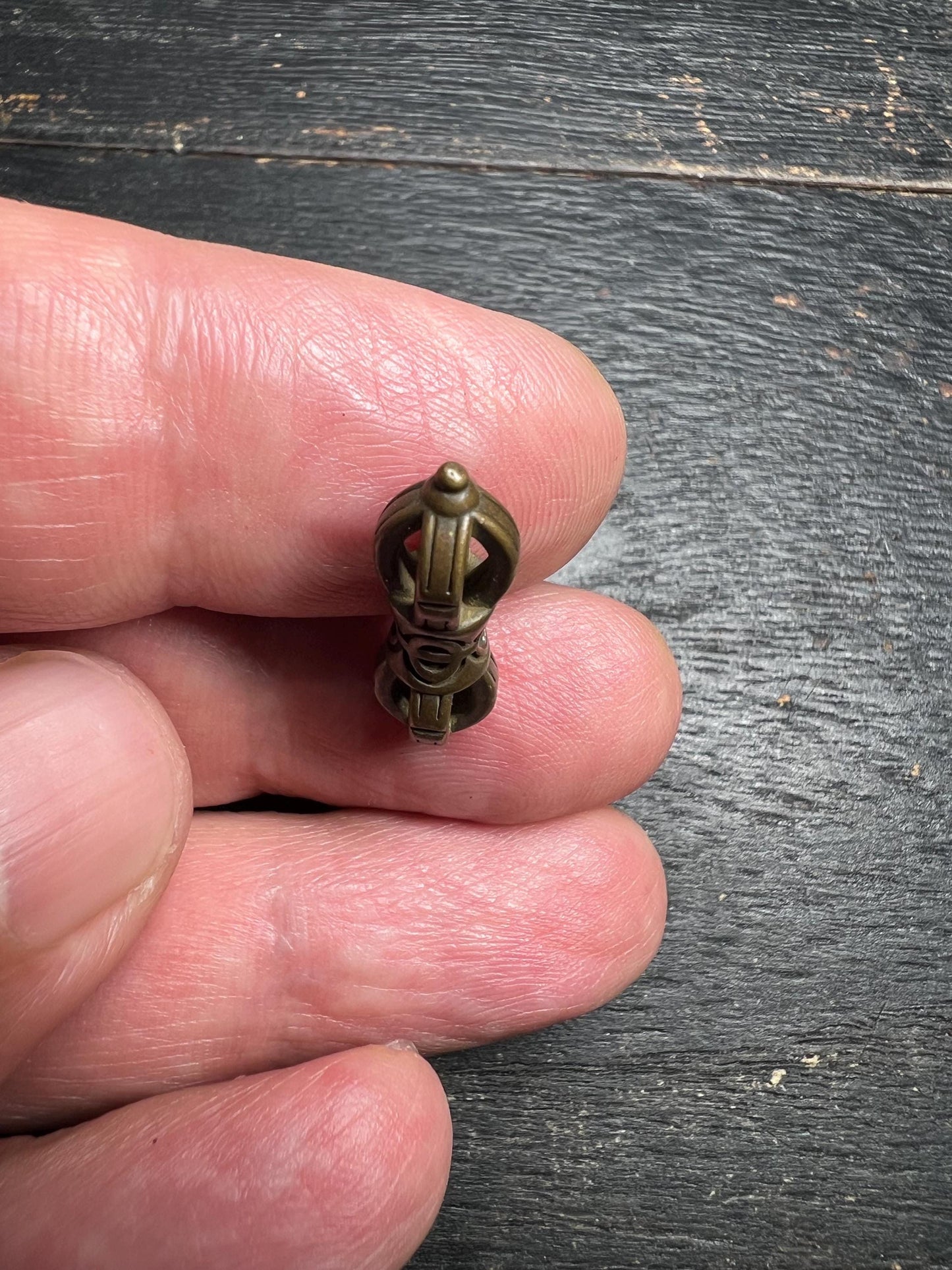 Mini Brass Vajra Spacer Bead • Tibetan Dorje Bead for Mala Bracelet or Buddhist Jewelry