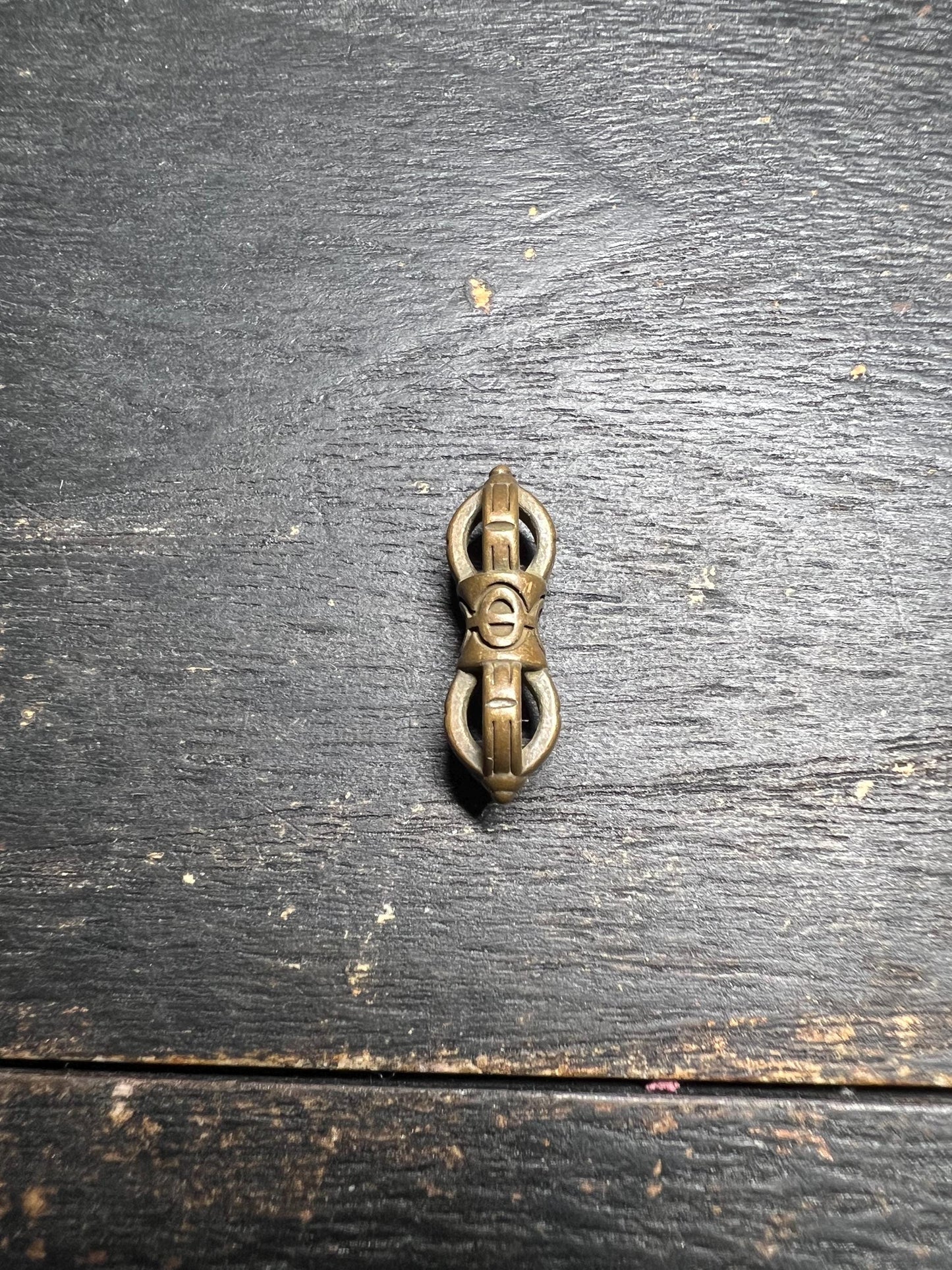 Mini Brass Vajra Spacer Bead • Tibetan Dorje Bead for Mala Bracelet or Buddhist Jewelry