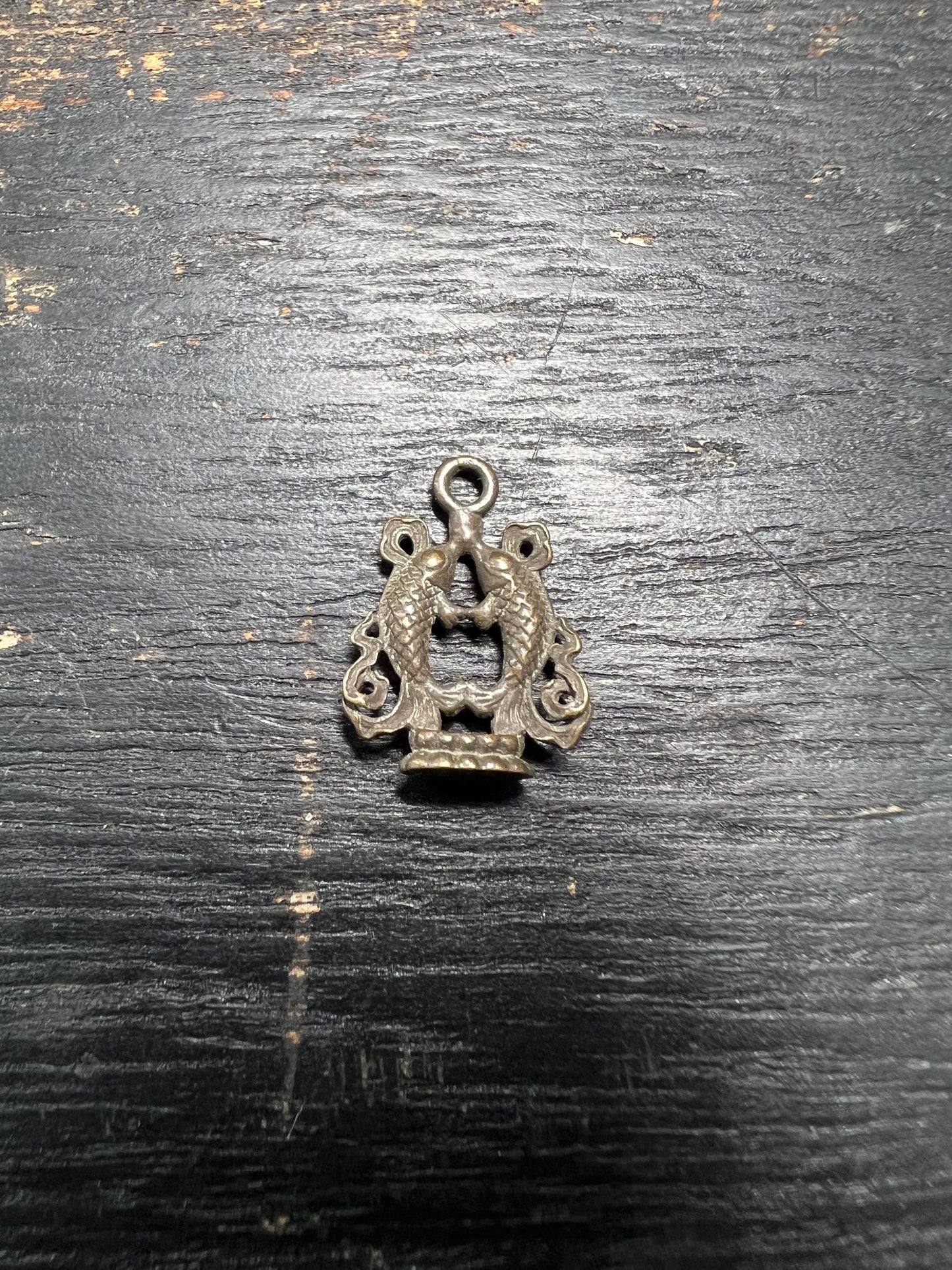 Vintage-Style Tibetan Brass/White Brass Ritual Pendant – Dorje & Kartika Vajra Tools – Amulet Spacer Beads