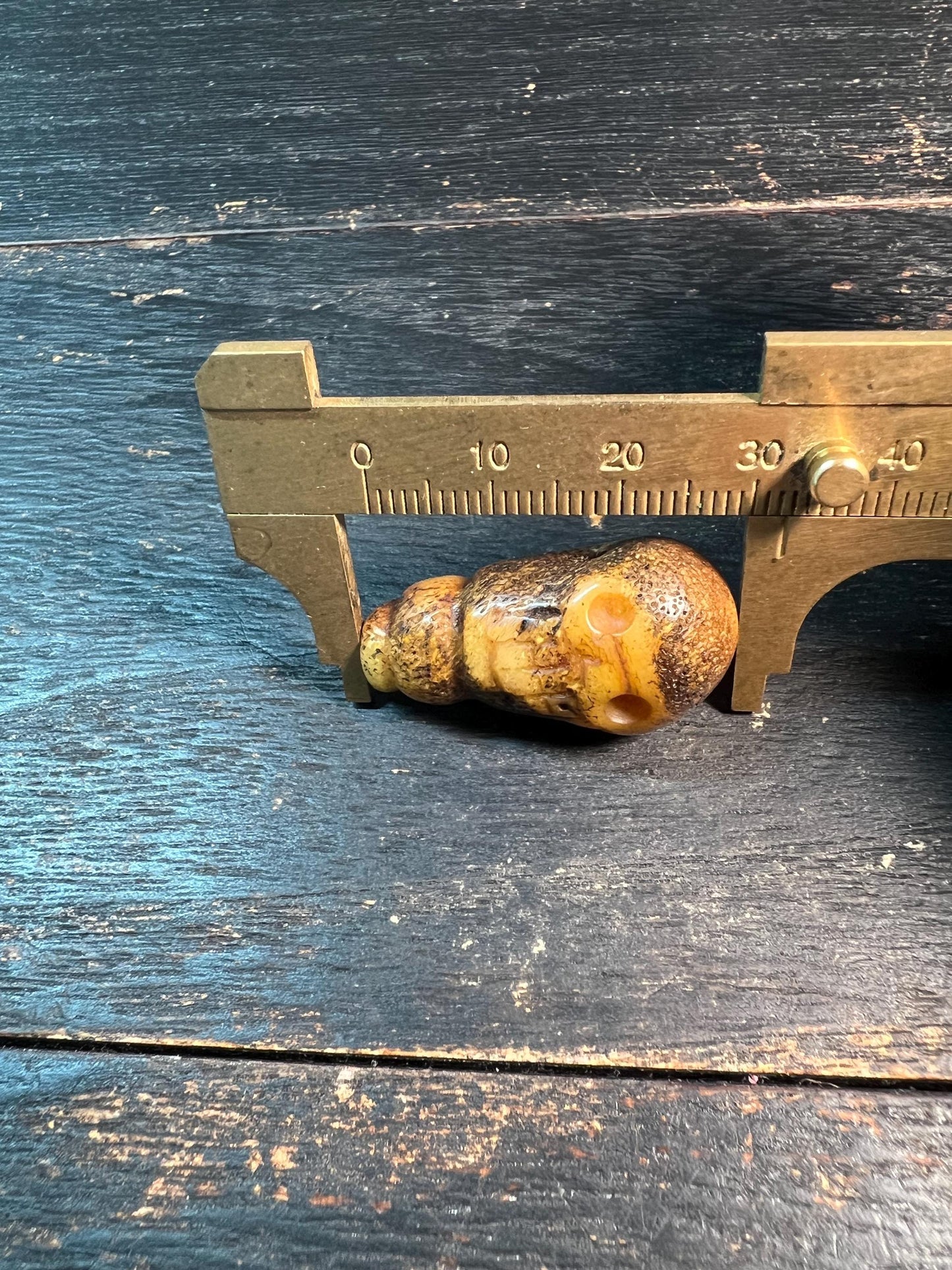 Yak Bone Guru Bead | Tibetan Skull Mala Bead | Hand-Carved Chitipati Guru Bead | Buddhist Prayer Bead Connector