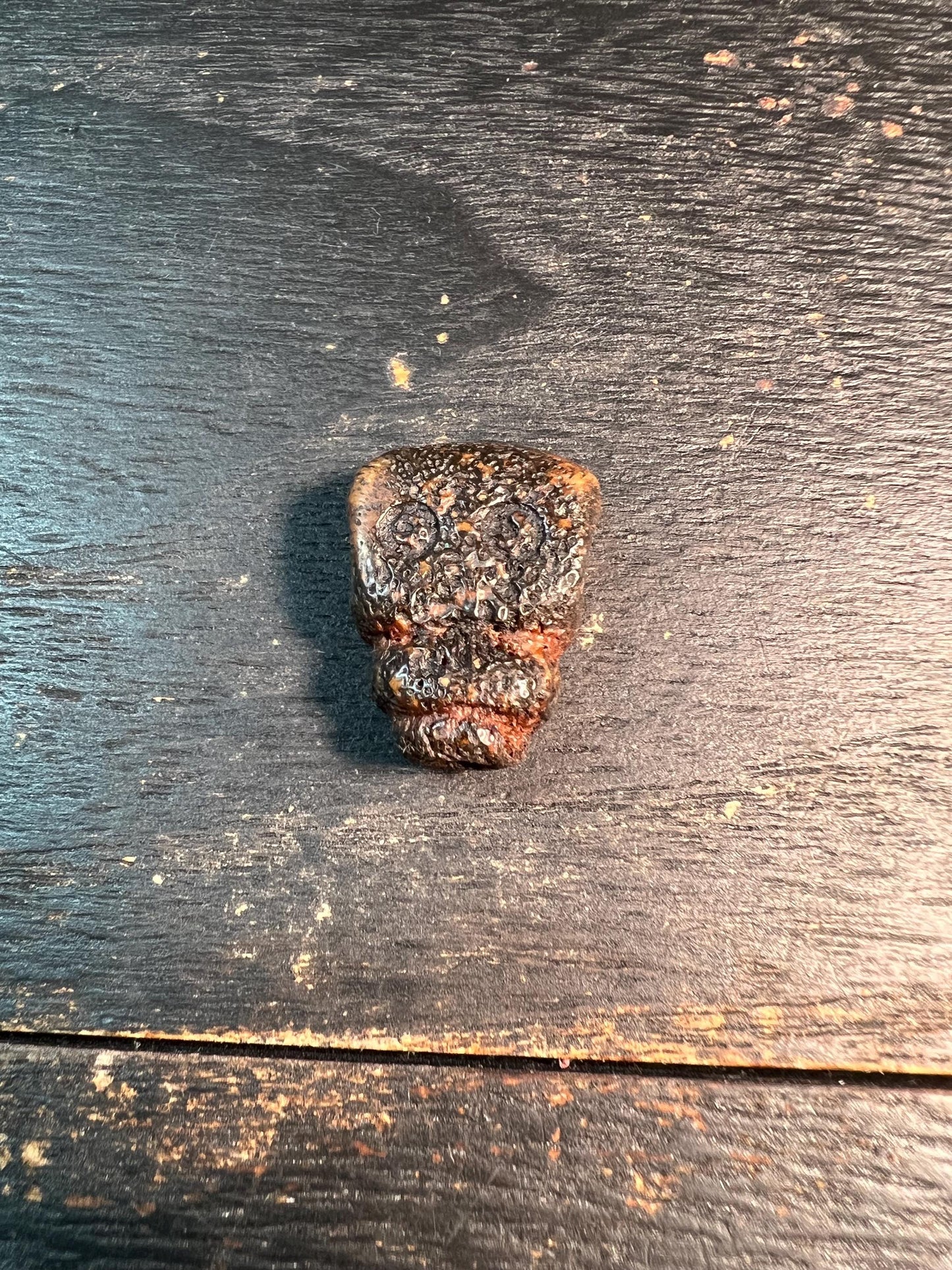 Rare Yak Bone Skull Guru Bead with Mantra Dots | Tibetan Chitipati Guru Bead | Hand-Carved Buddhist Mala Connector