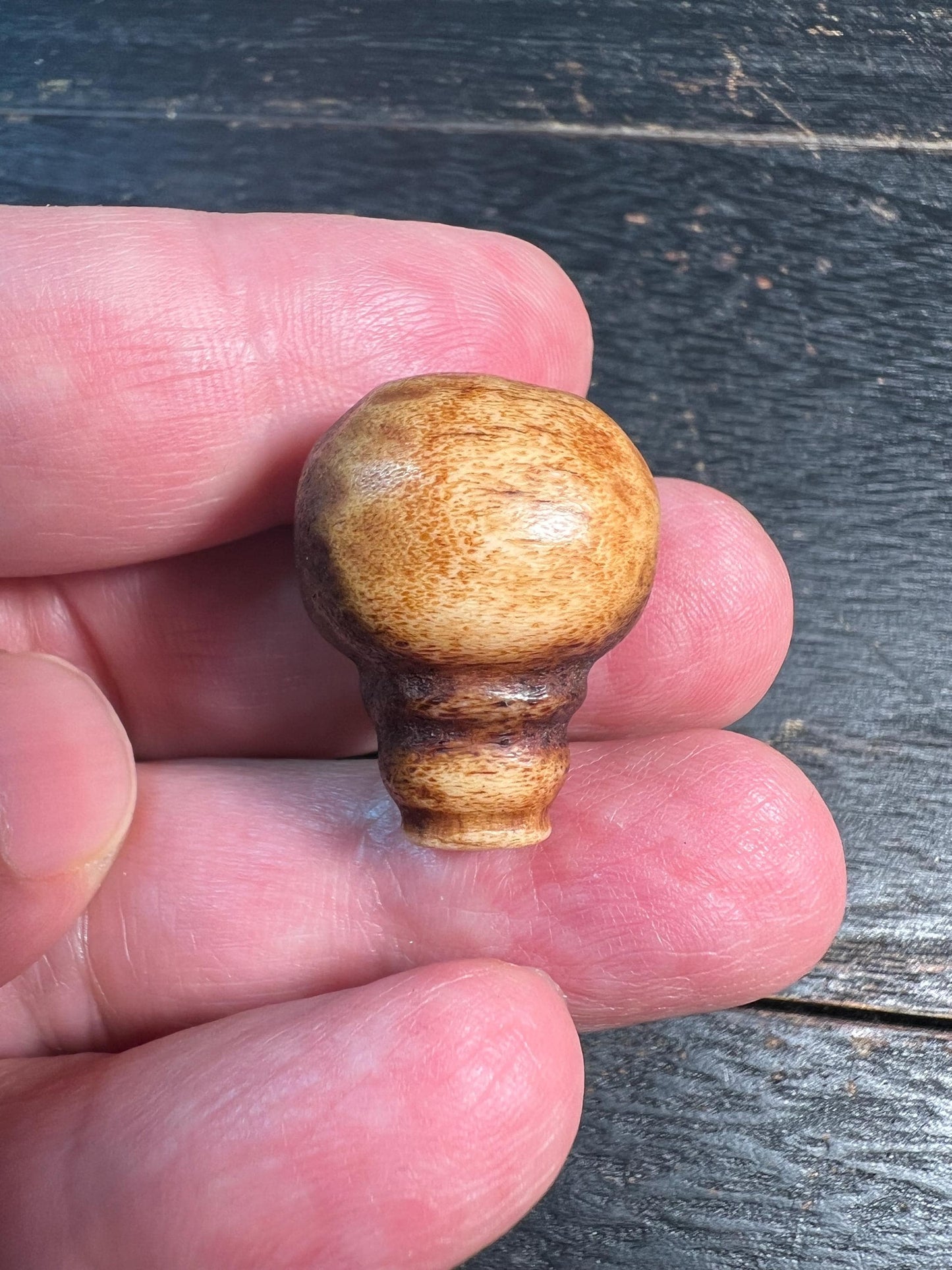 Hand-Carved Yak Bone Guru Bead – Tibetan Buddhist Center Bead for Mala, Natural Bone Mala Connector, Spiritual Jewelry Supplies