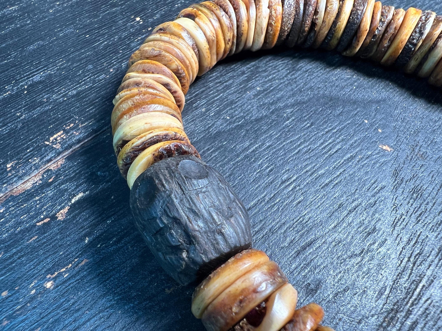 Vintage Yak Bone Mala Beads 108 | Tibetan Buddhist Prayer Beads | Skull Spacer Beads | Antique Bone Disc Rosary