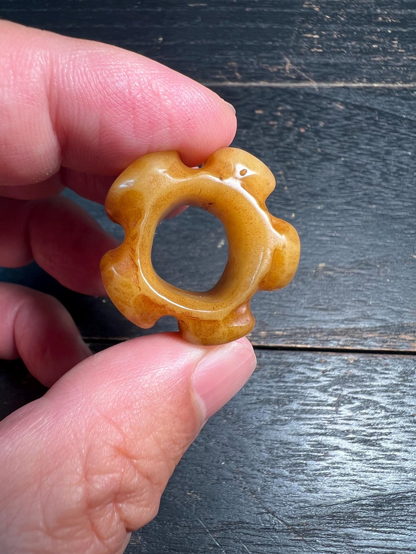 Vintage Yak Bone Skull Counter Bead | Tibetan Mala Sliding Ring | Himalayan Buddhist Amulet