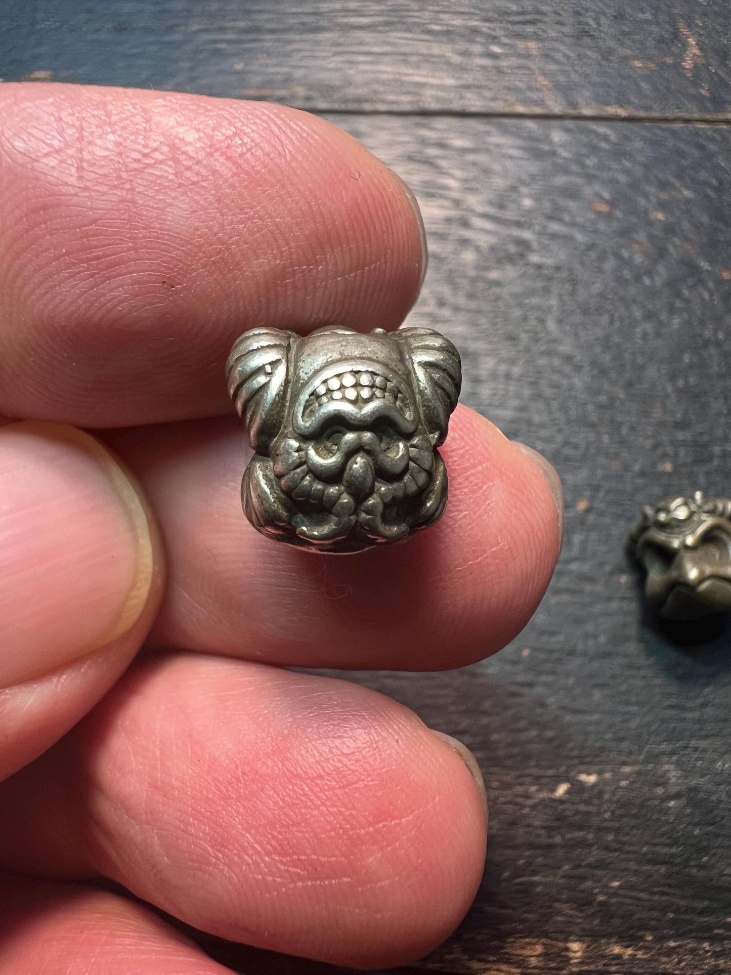 Tibetan Garuda Spacer Bead – White Brass or Brass Buddhist Jewelry Finding
