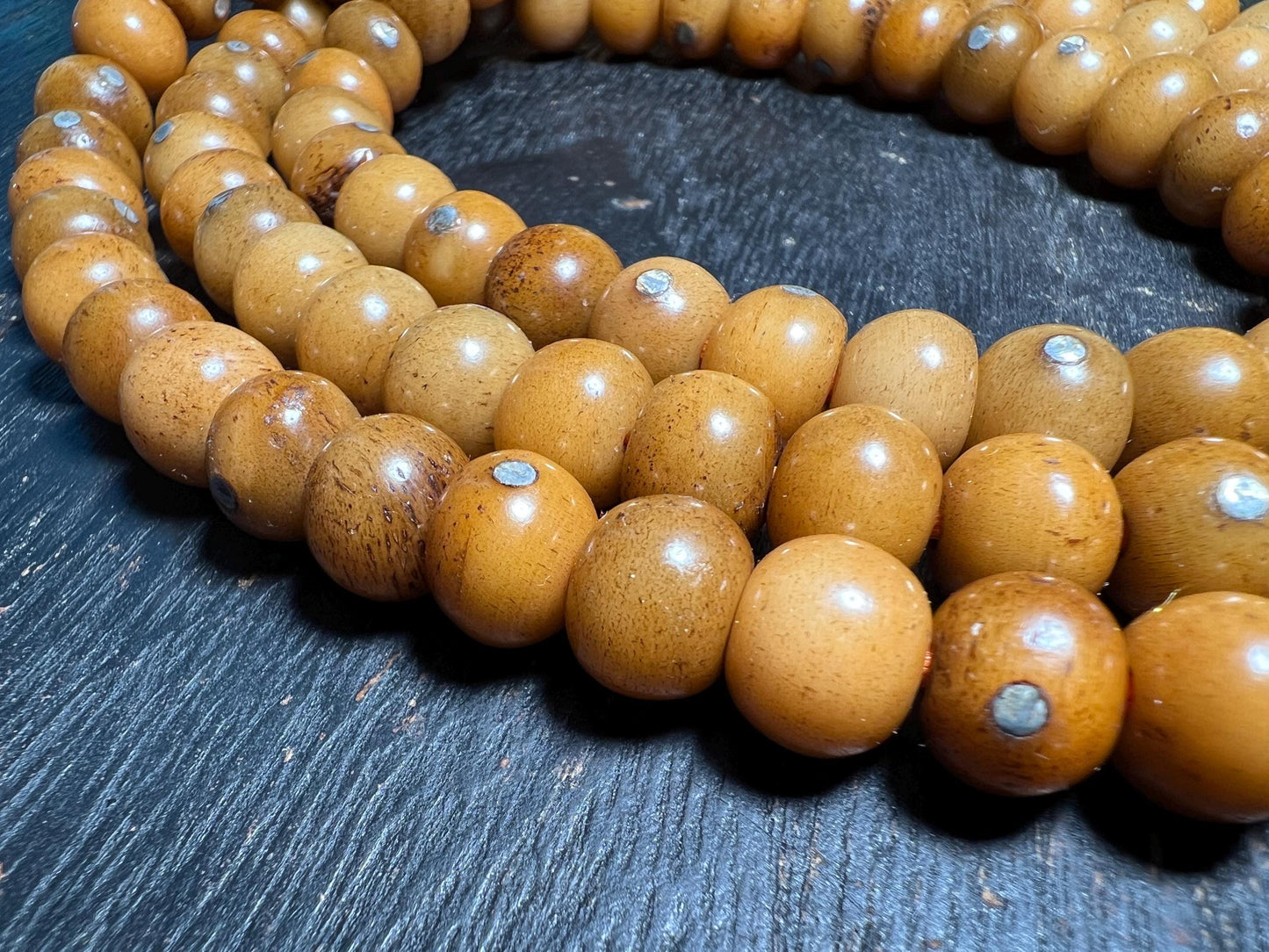 Vintage Yak Bone Mala: 108-Bead Tibetan Buddhist Rosary