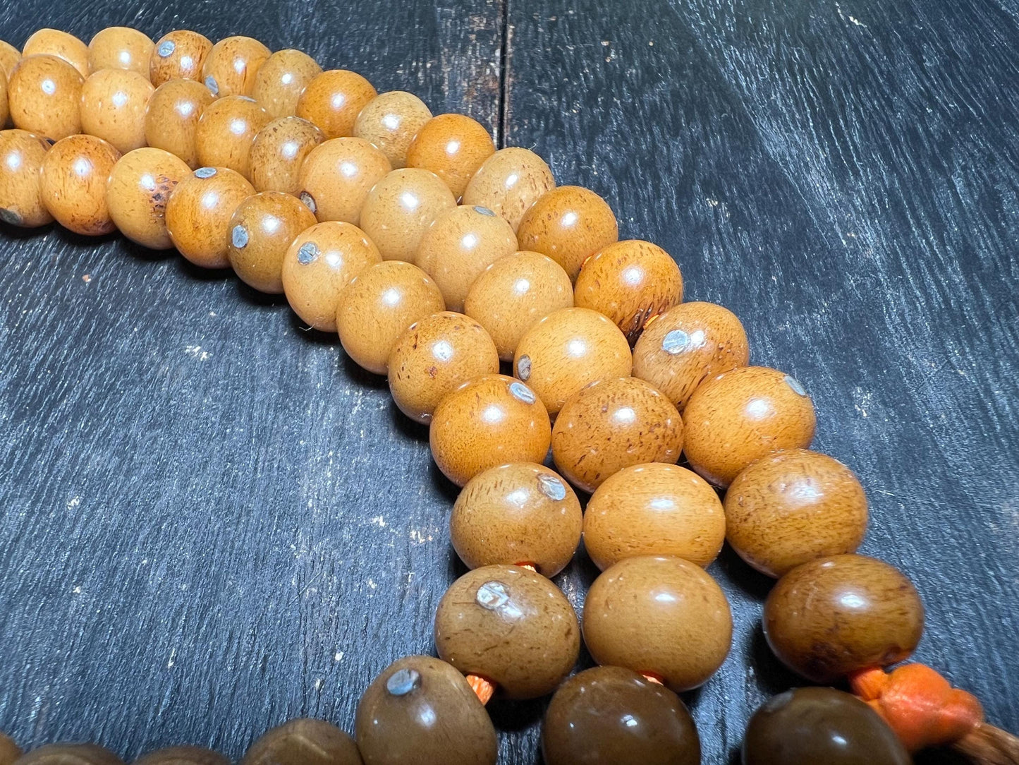 Vintage Yak Bone Mala: 108-Bead Tibetan Buddhist Rosary