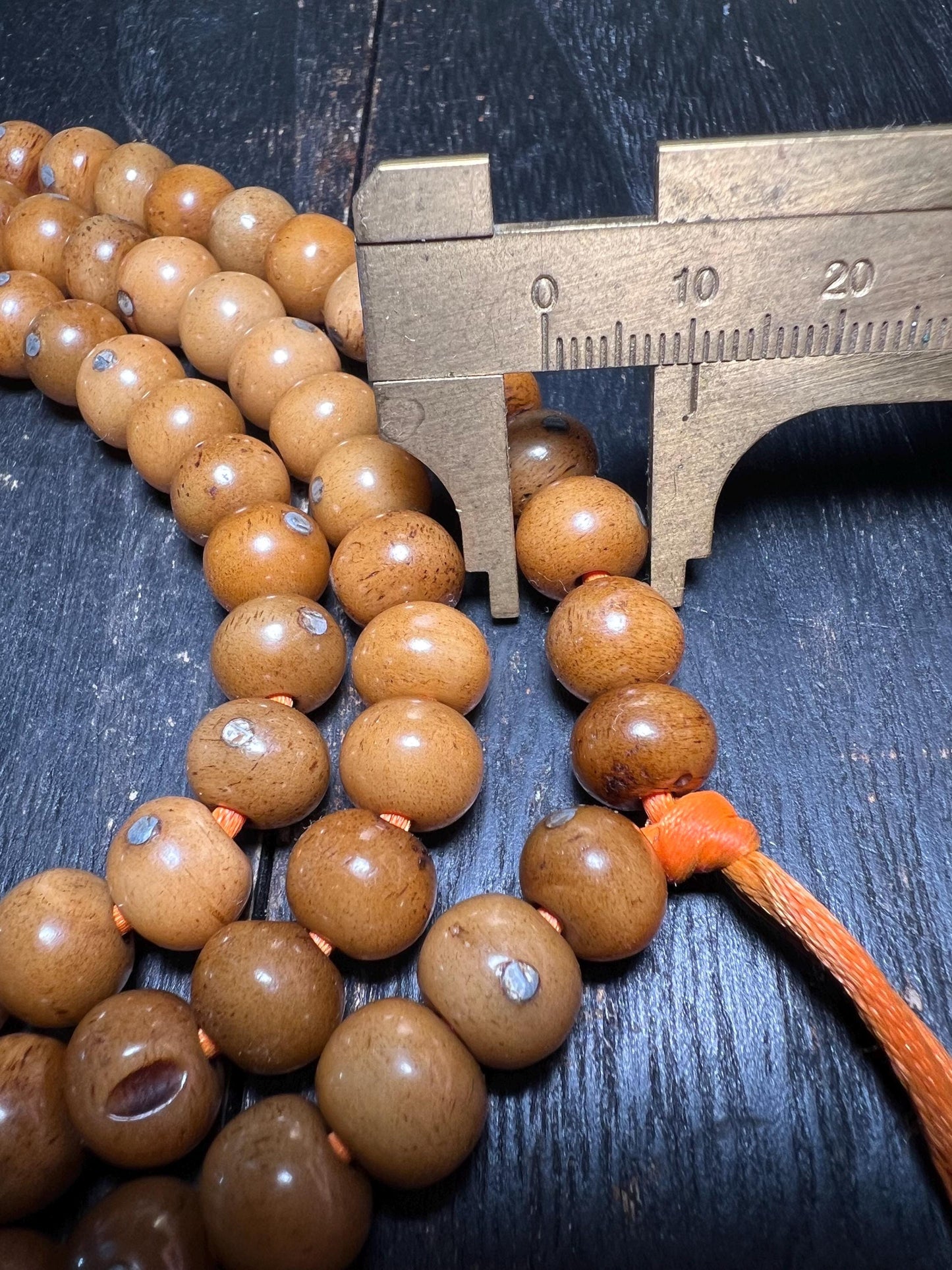 Vintage Yak Bone Mala: 108-Bead Tibetan Buddhist Rosary