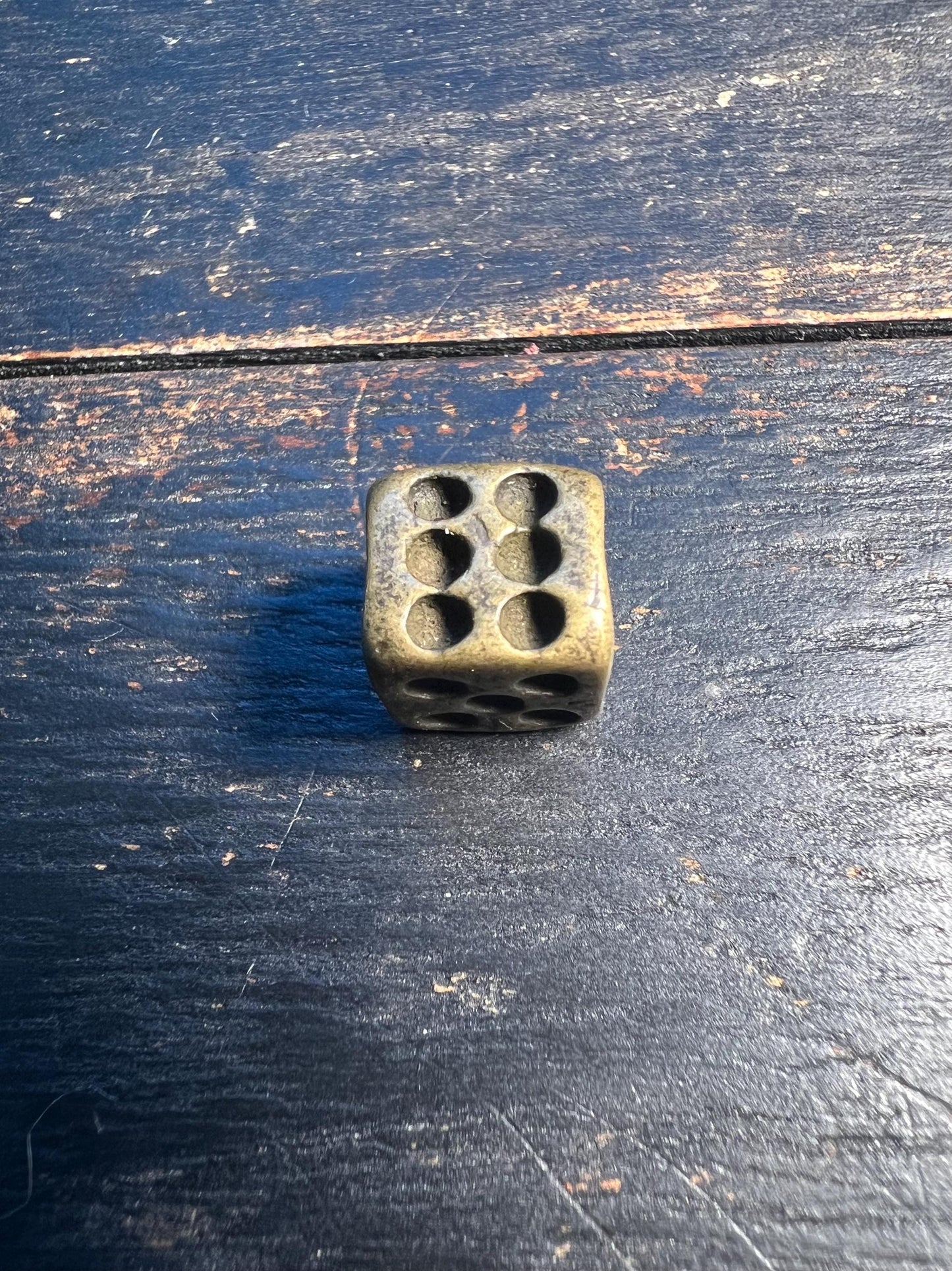 Handmade Nepal Dice-Style Spacer Beads | Rustic Antique Brass Cube with 1–6 Pip Faces | Tribal Mala Prayer Jewelry Supplies