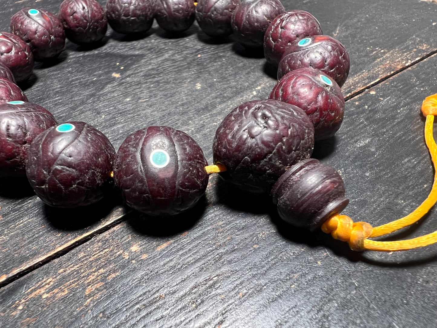 Rare Tibetan Phoenix Eye Bodhi Seed Mala | Hand-Carved Buddhist Prayer Beads