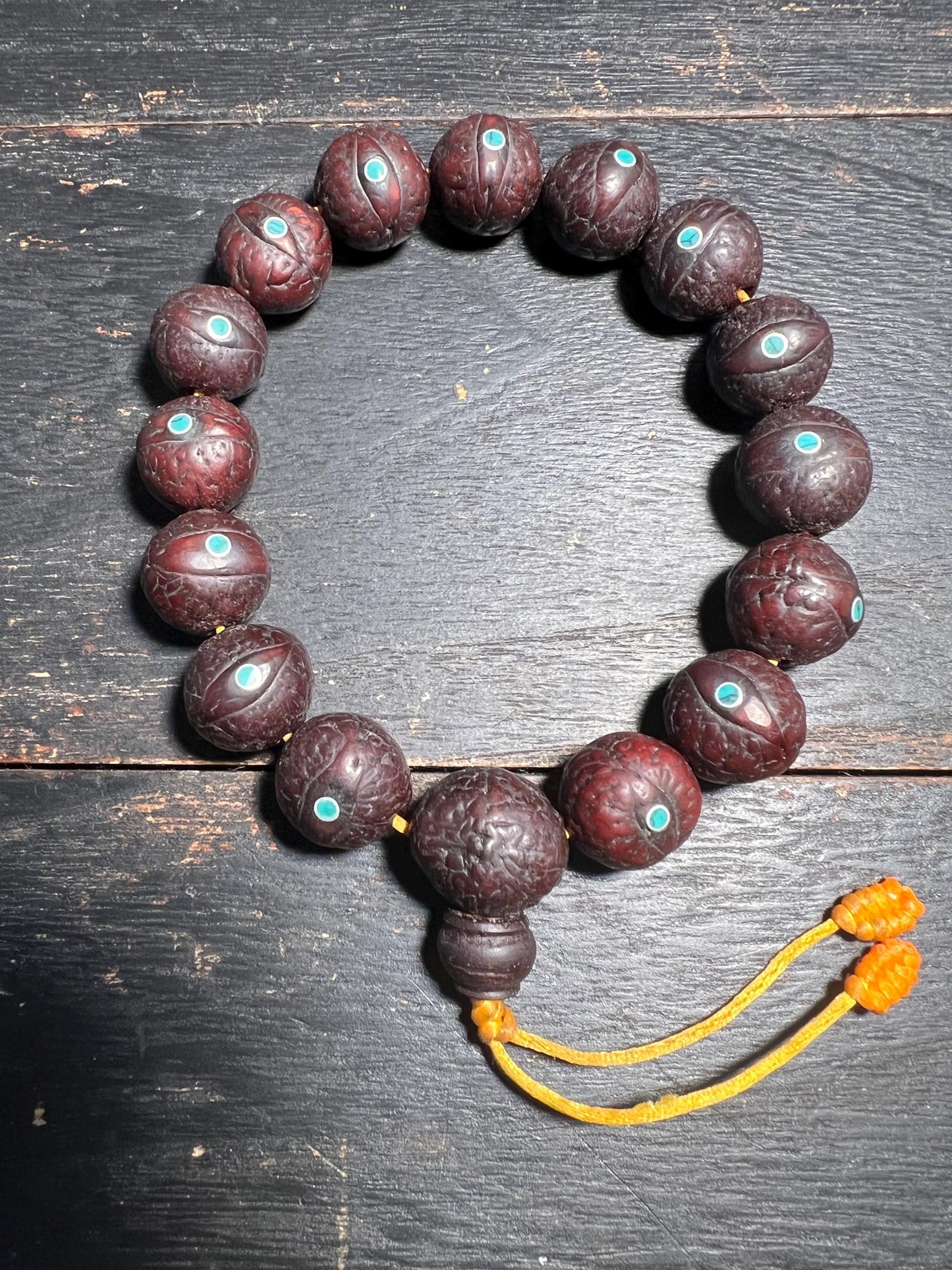Rare Tibetan Phoenix Eye Bodhi Seed Mala | Hand-Carved Buddhist Prayer Beads