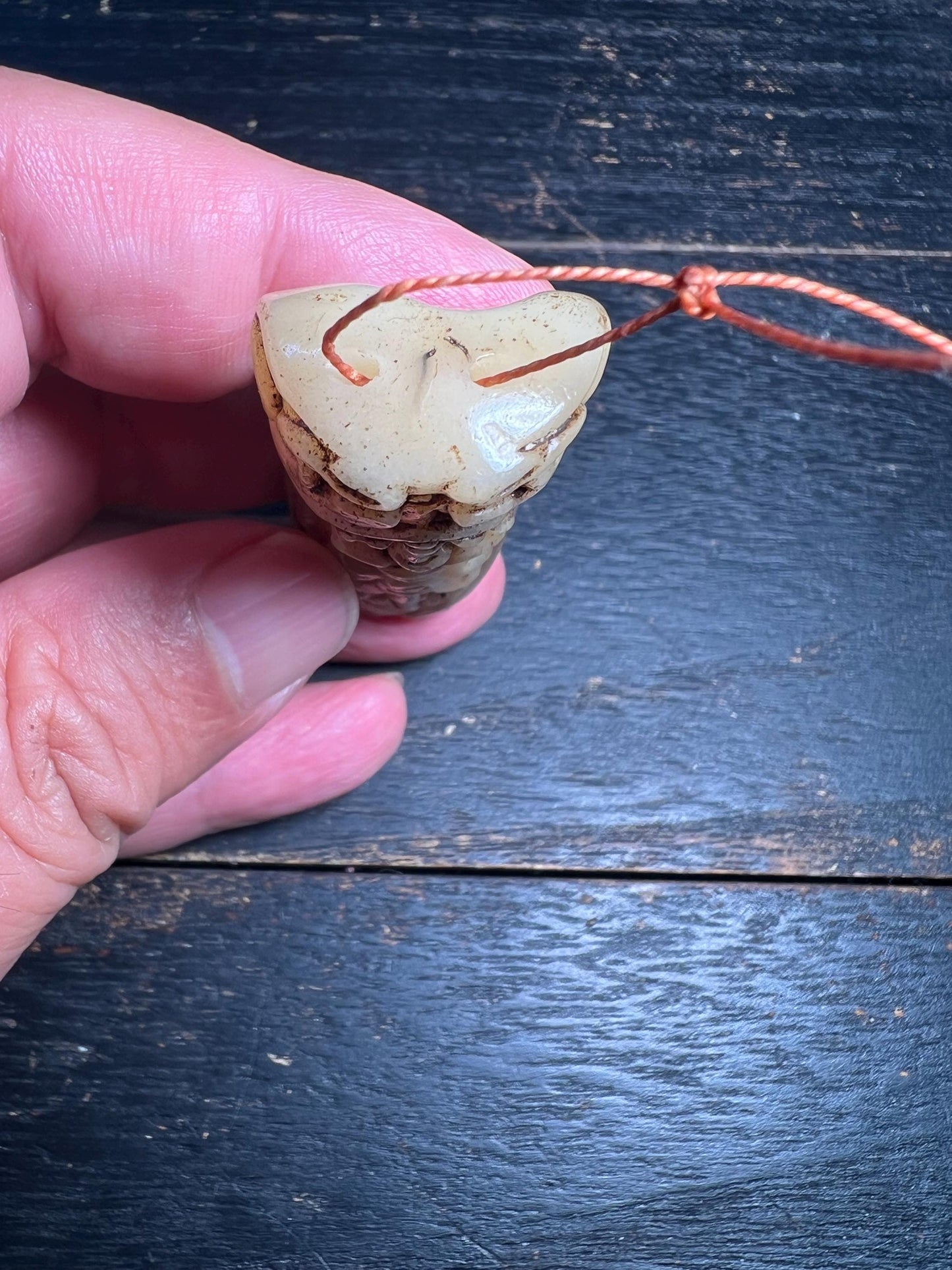 Hand Carved Yak Bone Amulet Pendant | Tibetan Buddhist Talisman Necklace
