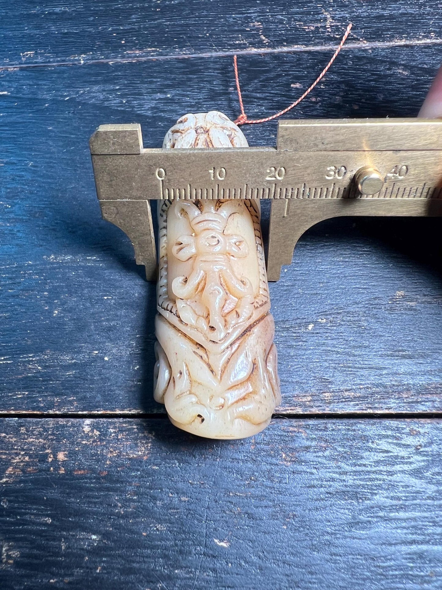 Hand Carved Yak Bone Amulet Pendant | Tibetan Buddhist Talisman Necklace