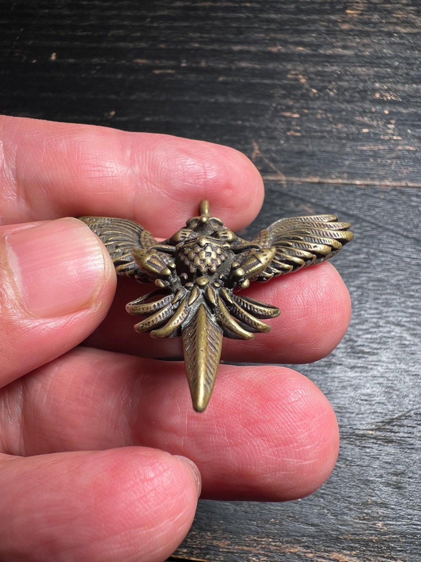 Garuda Vajra Amulet Pendant | Tibetan Protector Talisman | Vintage-Style Copper Buddhist Jewelry