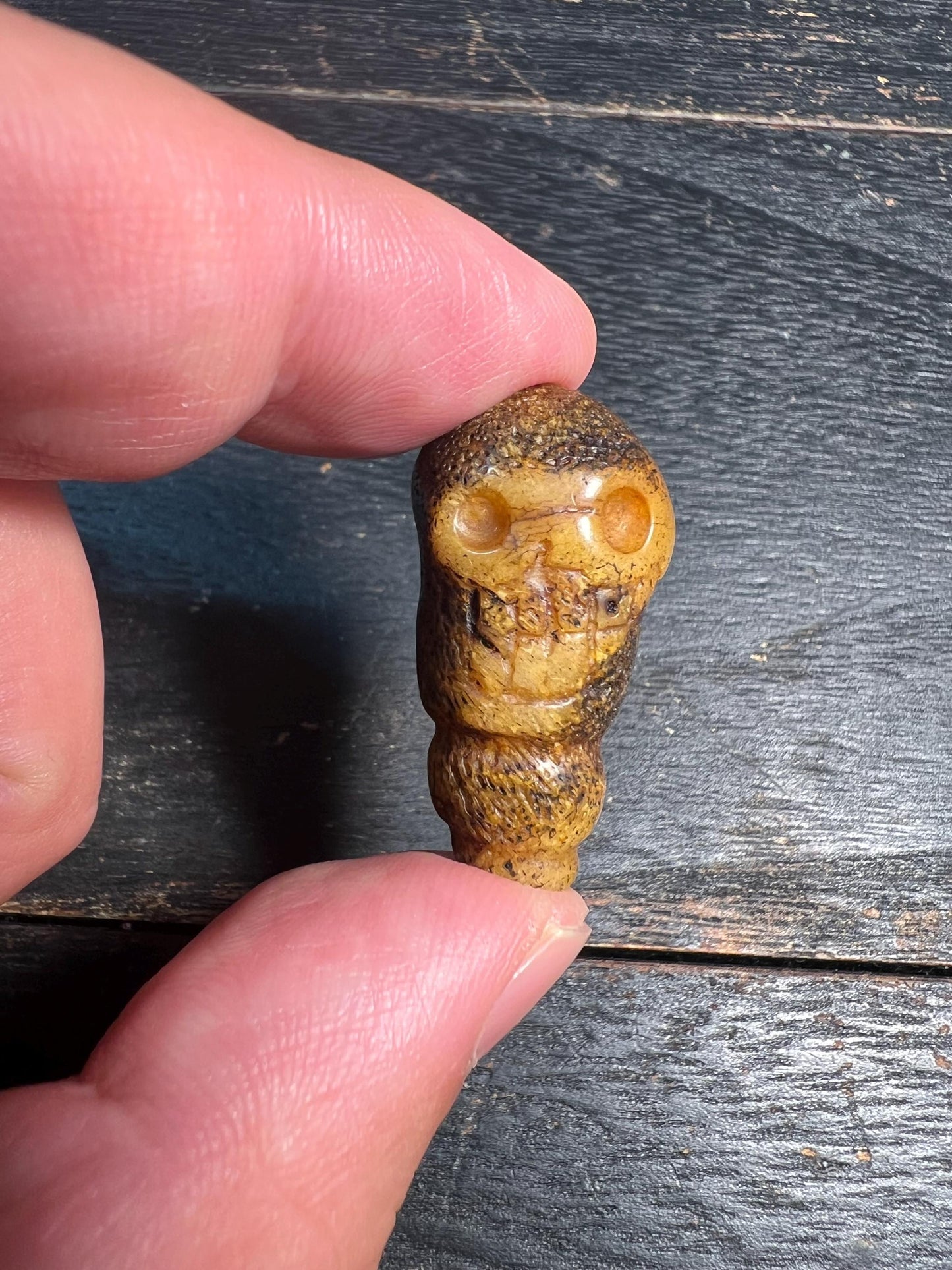 Yak Bone Guru Bead | Tibetan Skull Mala Bead | Hand-Carved Chitipati Guru Bead | Buddhist Prayer Bead Connector