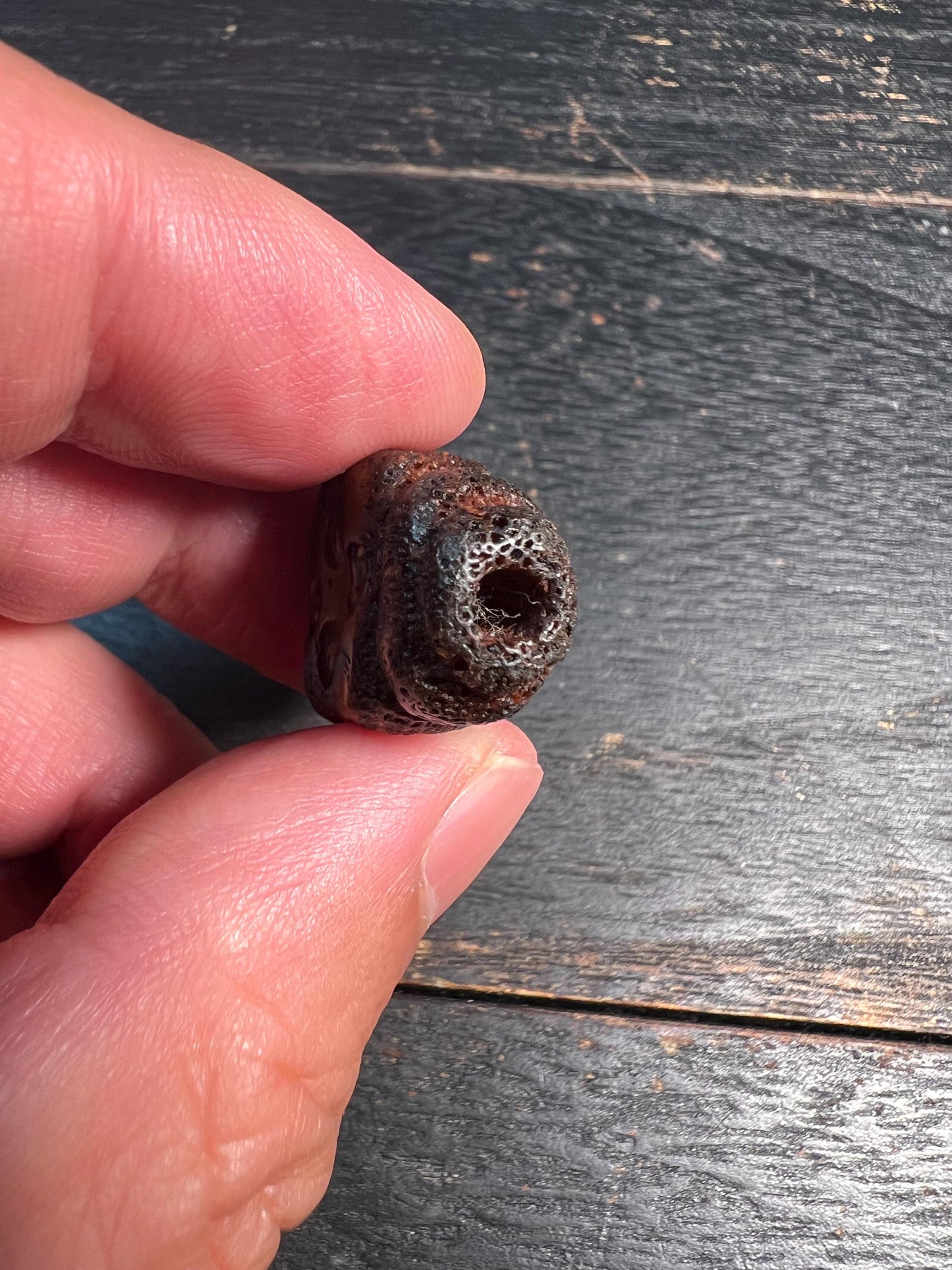 Rare Yak Bone Skull Guru Bead with Mantra Dots | Tibetan Chitipati Guru Bead | Hand-Carved Buddhist Mala Connector