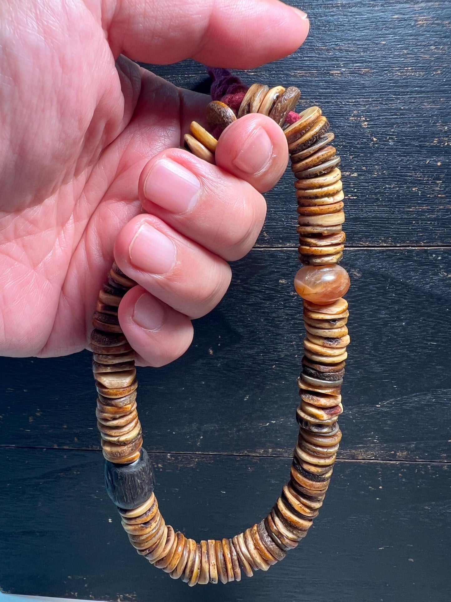 Vintage Yak Bone Mala Beads 108 | Tibetan Buddhist Prayer Beads | Skull Spacer Beads | Antique Bone Disc Rosary