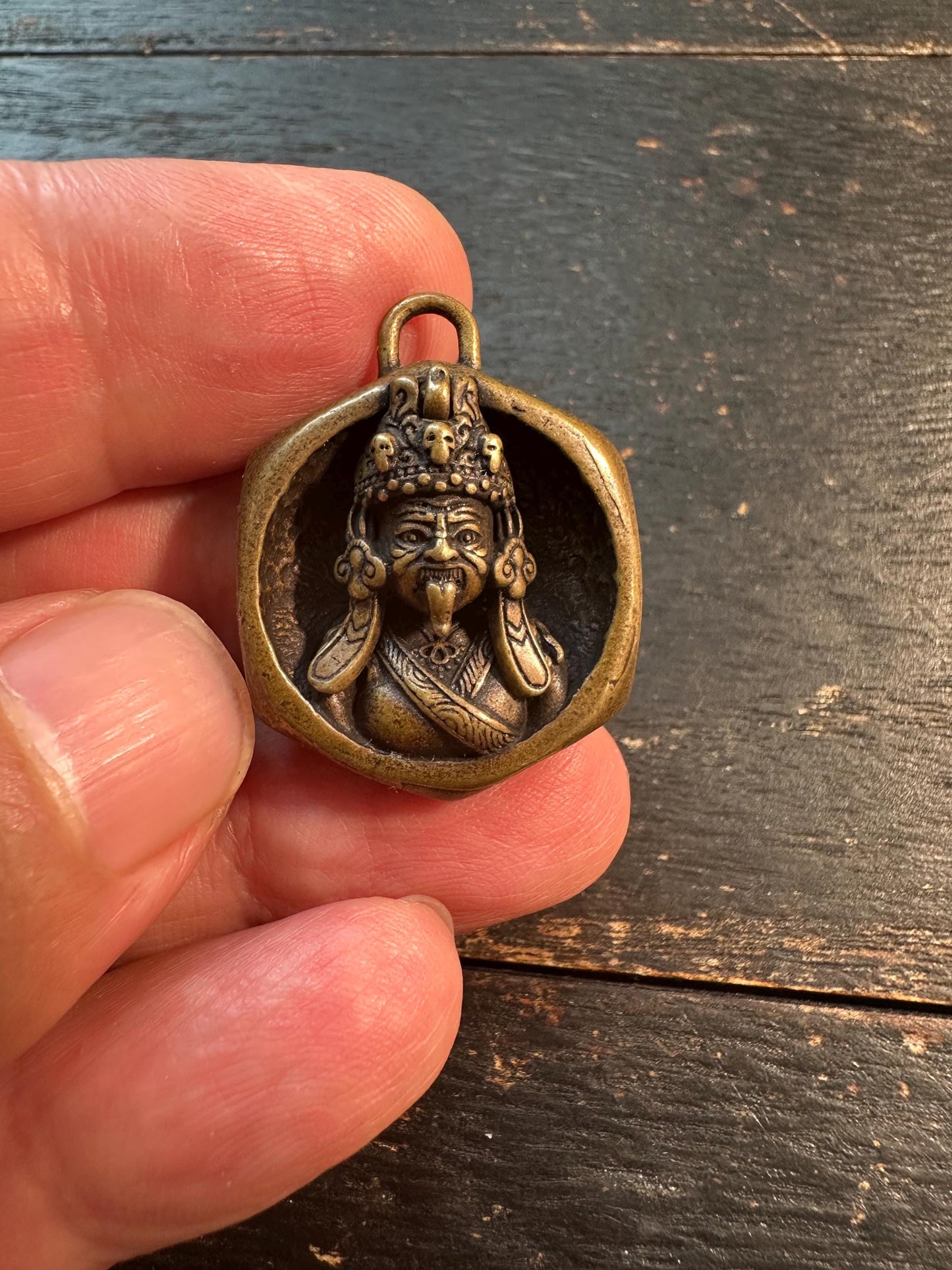 Vintage Copper Mahakala Buddha Pendant – Wrathful Deity Protector