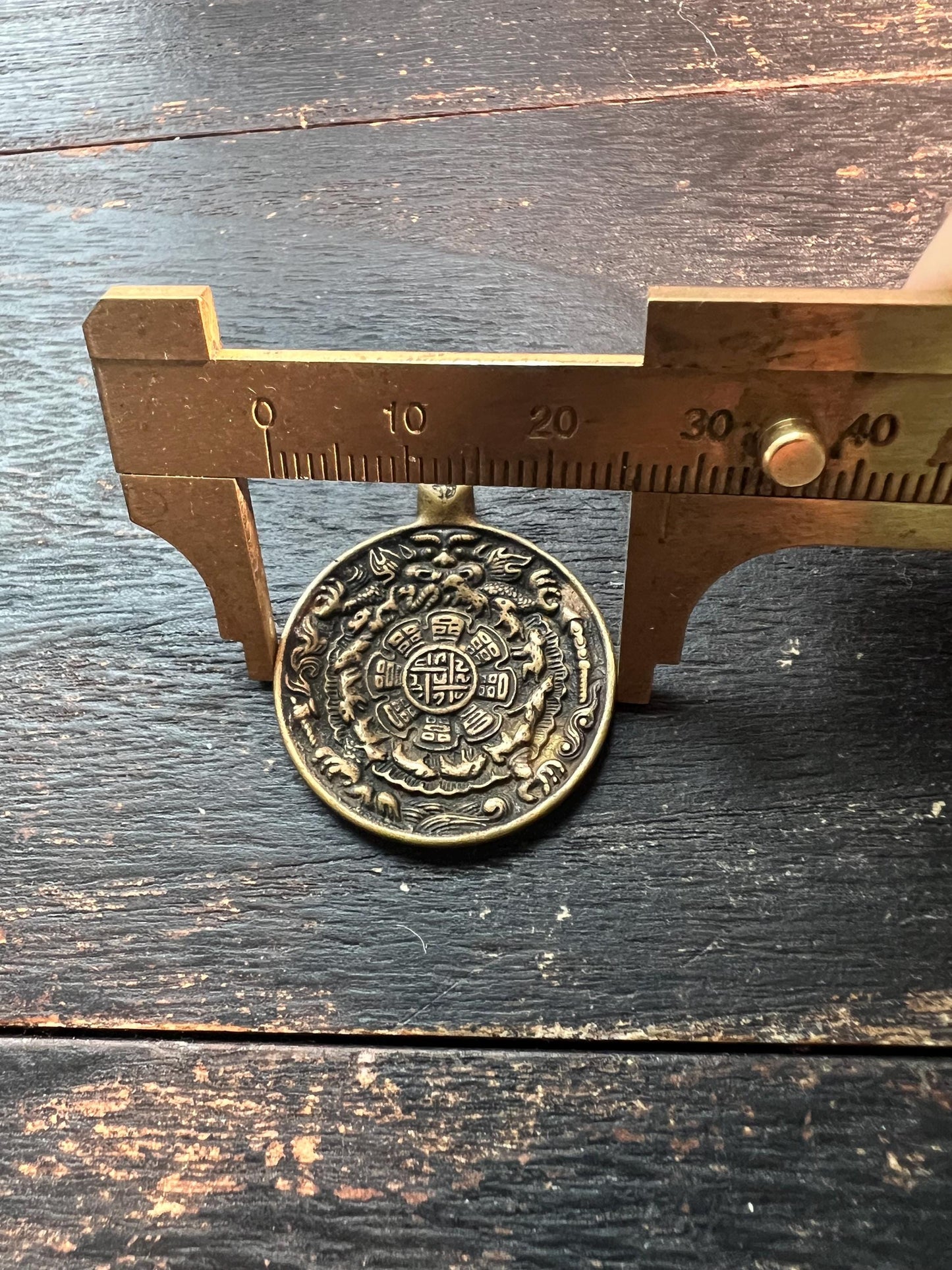 Tibetan Nine Palace Bagua Amulet Pendant | Double-Sided Protection Talisman | Bronze or Brass Feng Shui Charm