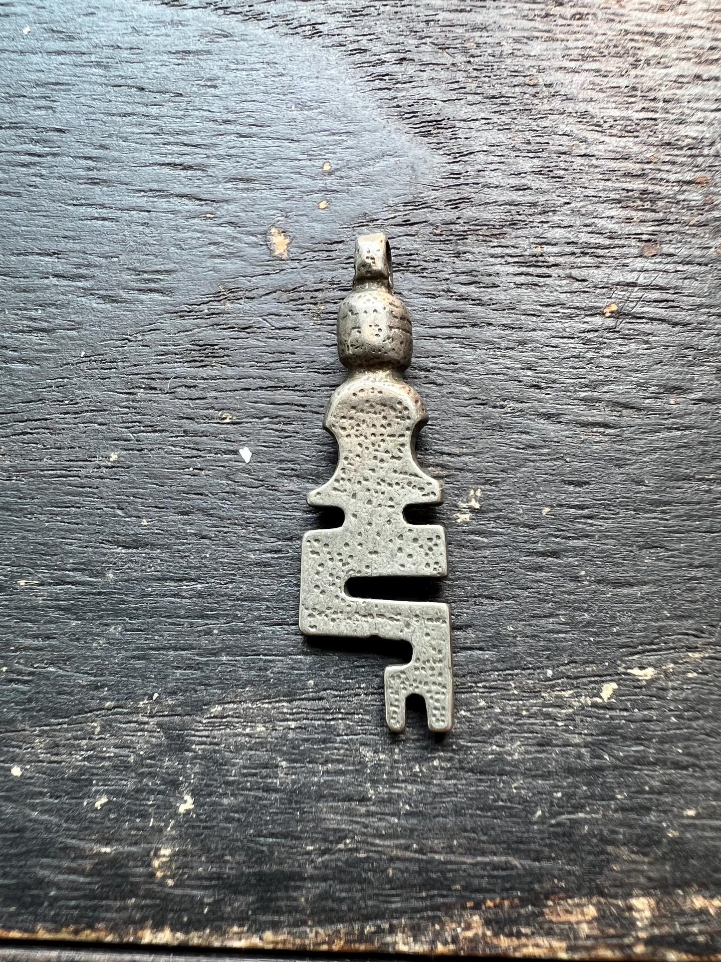 Vintage Brass Tribal Amulet Pendant | Antique Ethnic Talisman Jewelry Component