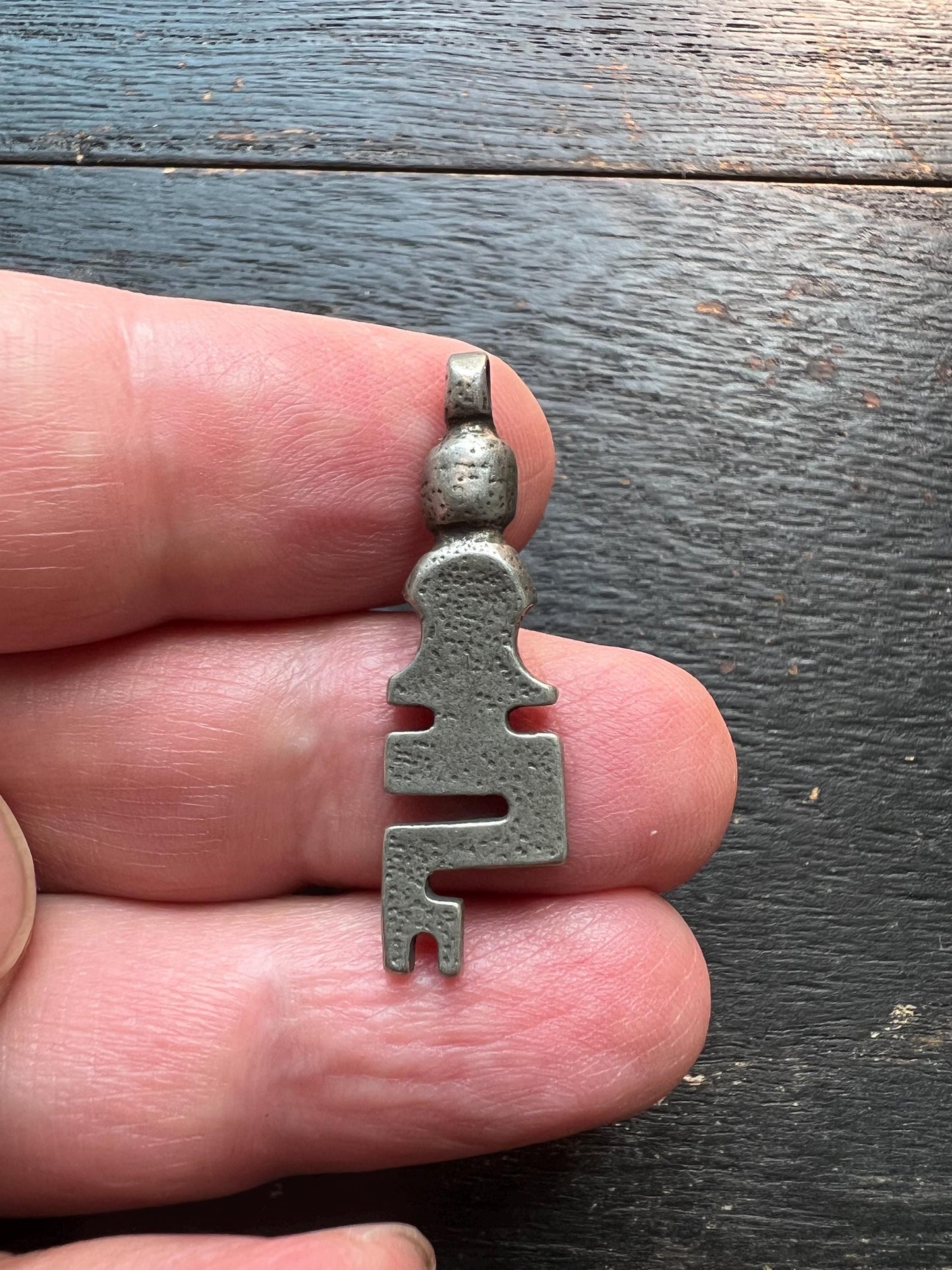 Vintage Brass Tribal Amulet Pendant | Antique Ethnic Talisman Jewelry Component